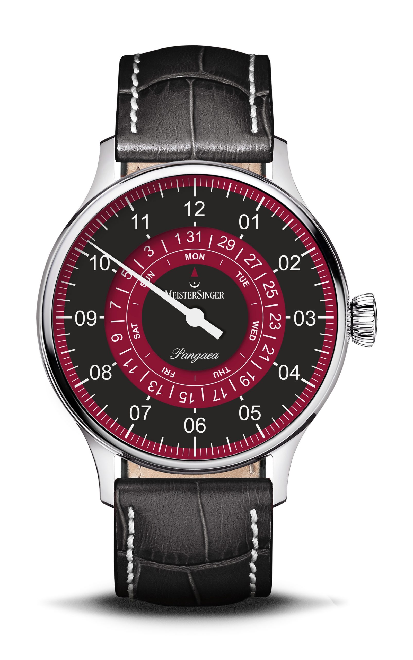 MeisterSinger Pangaea Day Date luxury timepiece - detailed view