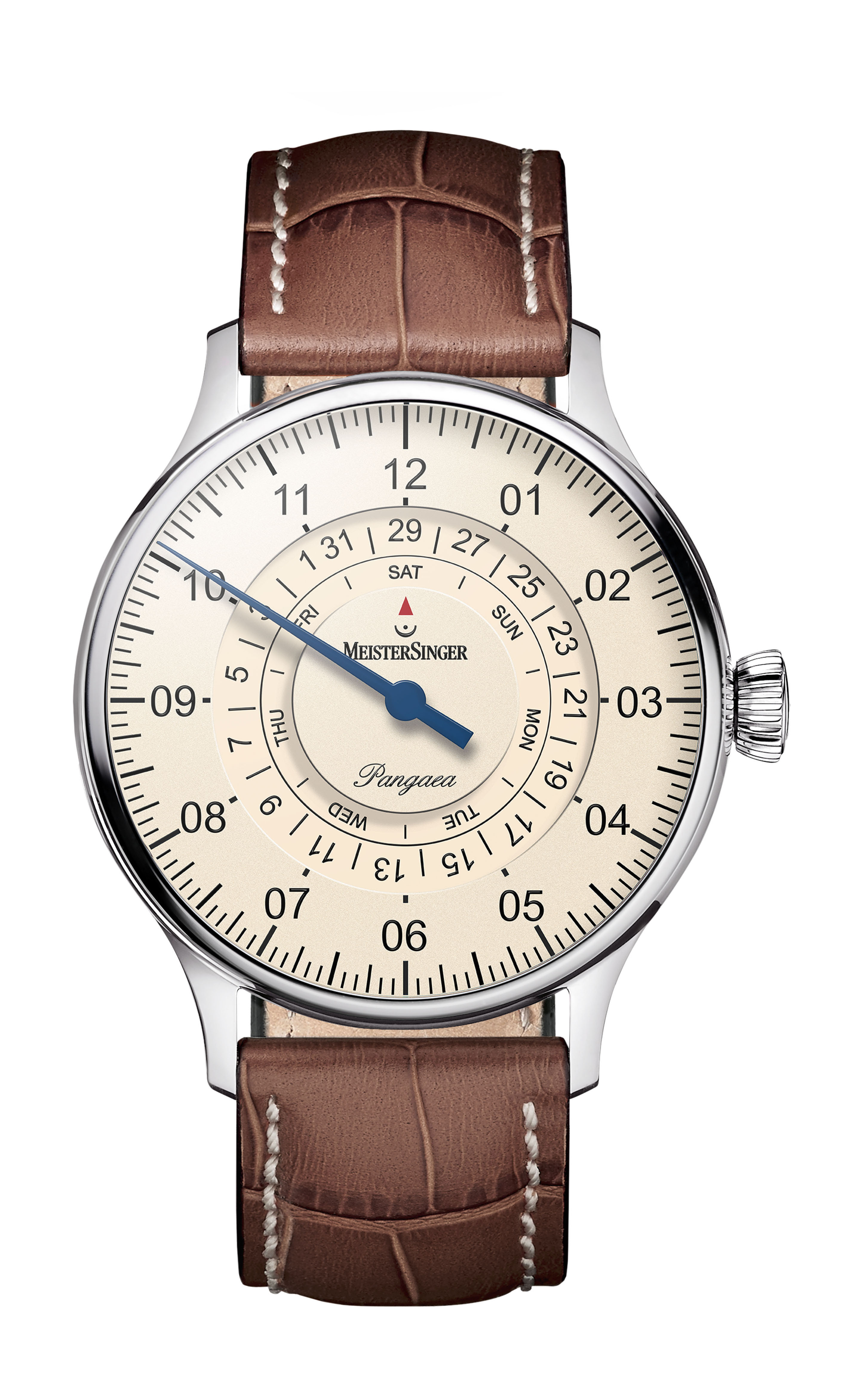 MeisterSinger Pangaea Day Date luxury timepiece - detailed view