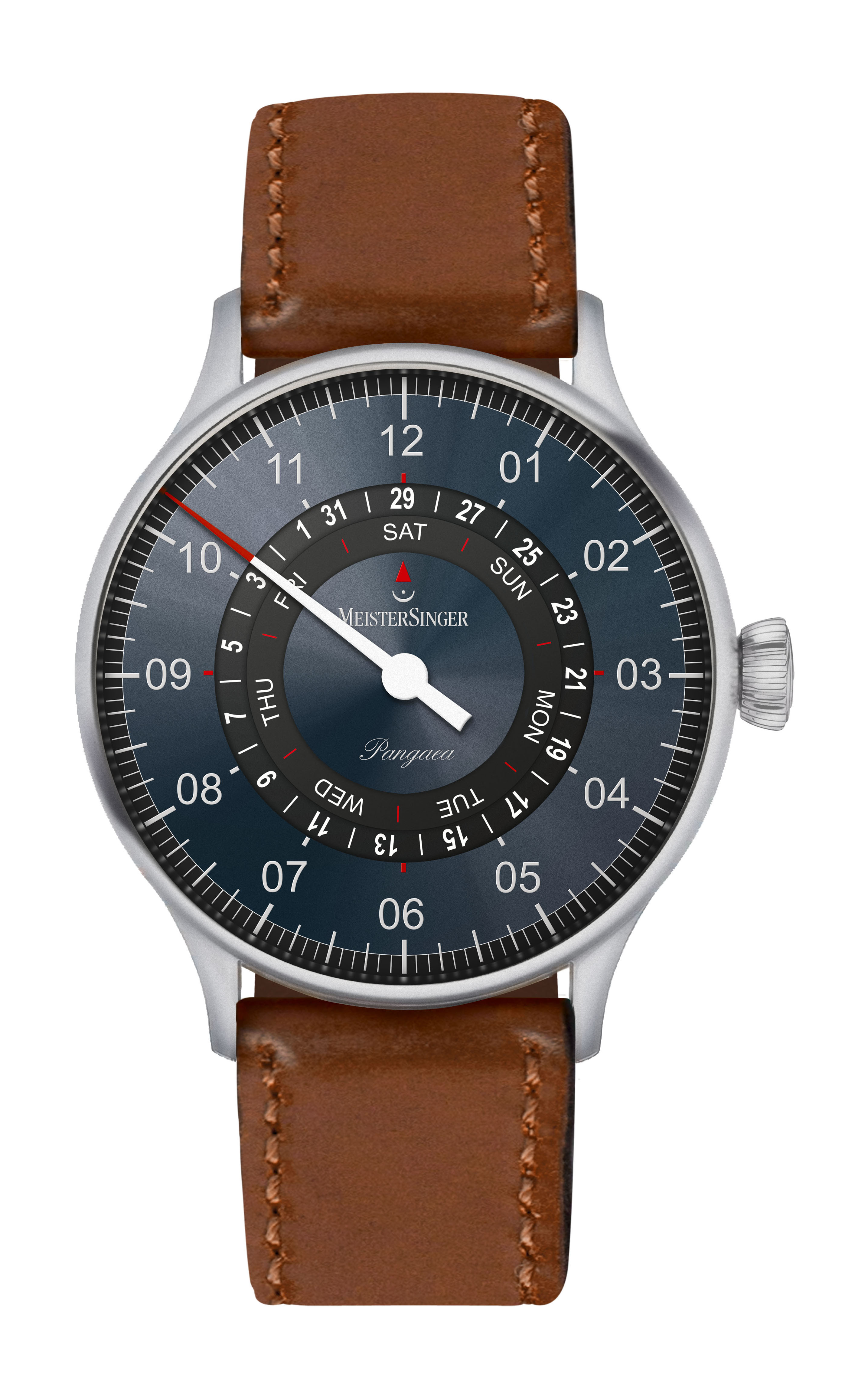MeisterSinger Pangaea Day Date luxury timepiece - detailed view