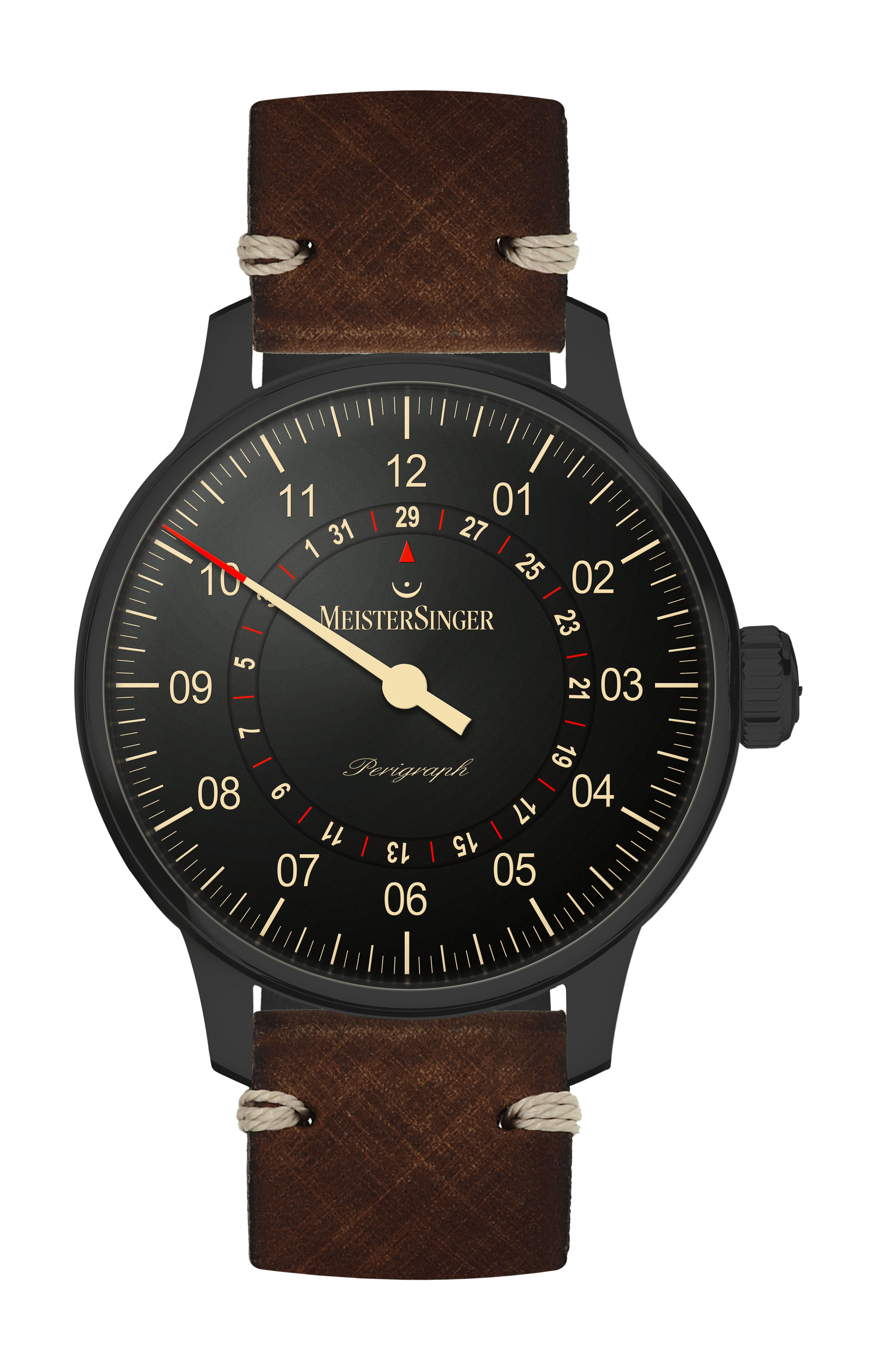 MeisterSinger Perigraph Black luxury timepiece - detailed view