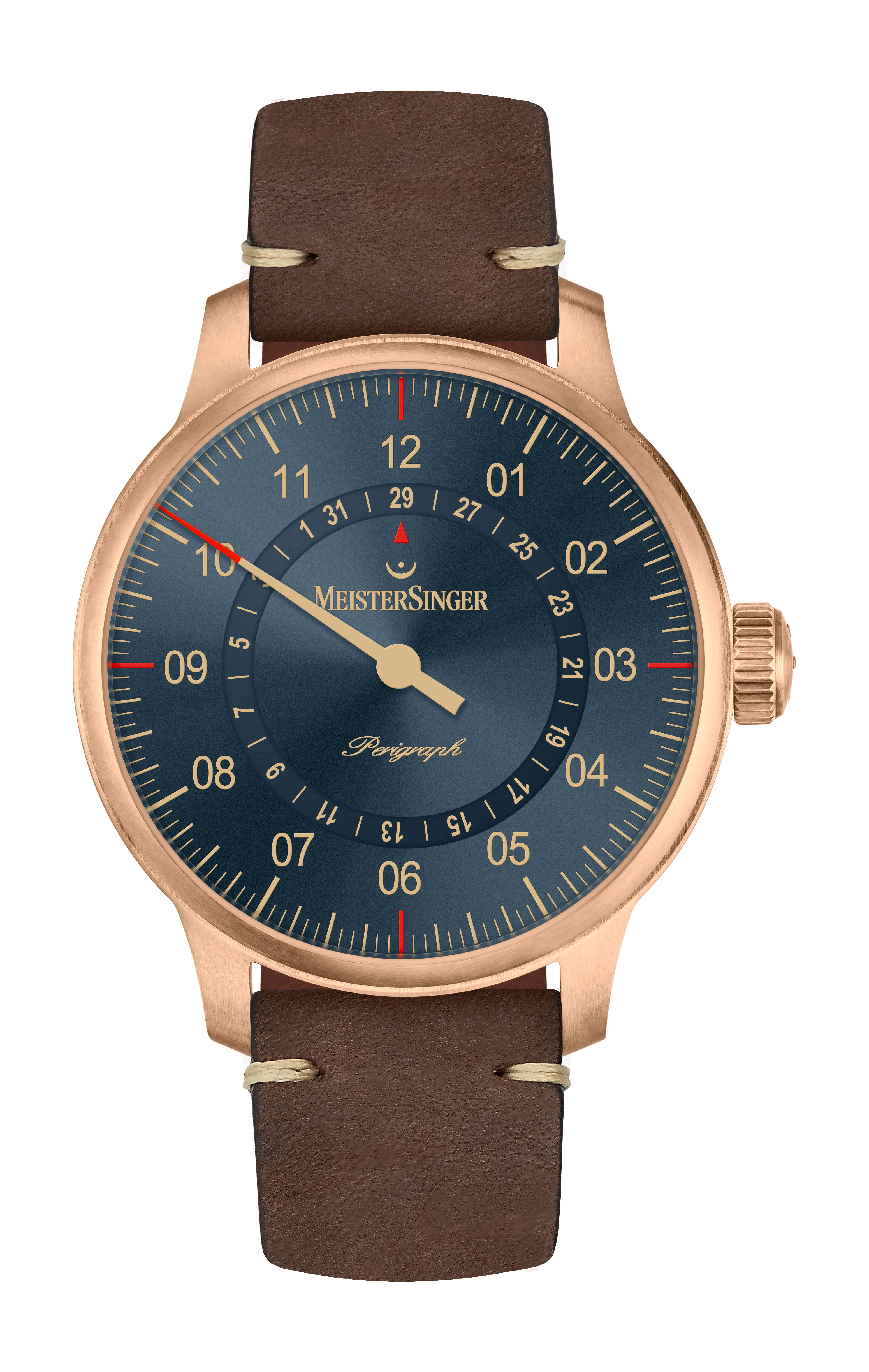 MeisterSinger Perigraph Bronze luxury timepiece - detailed view