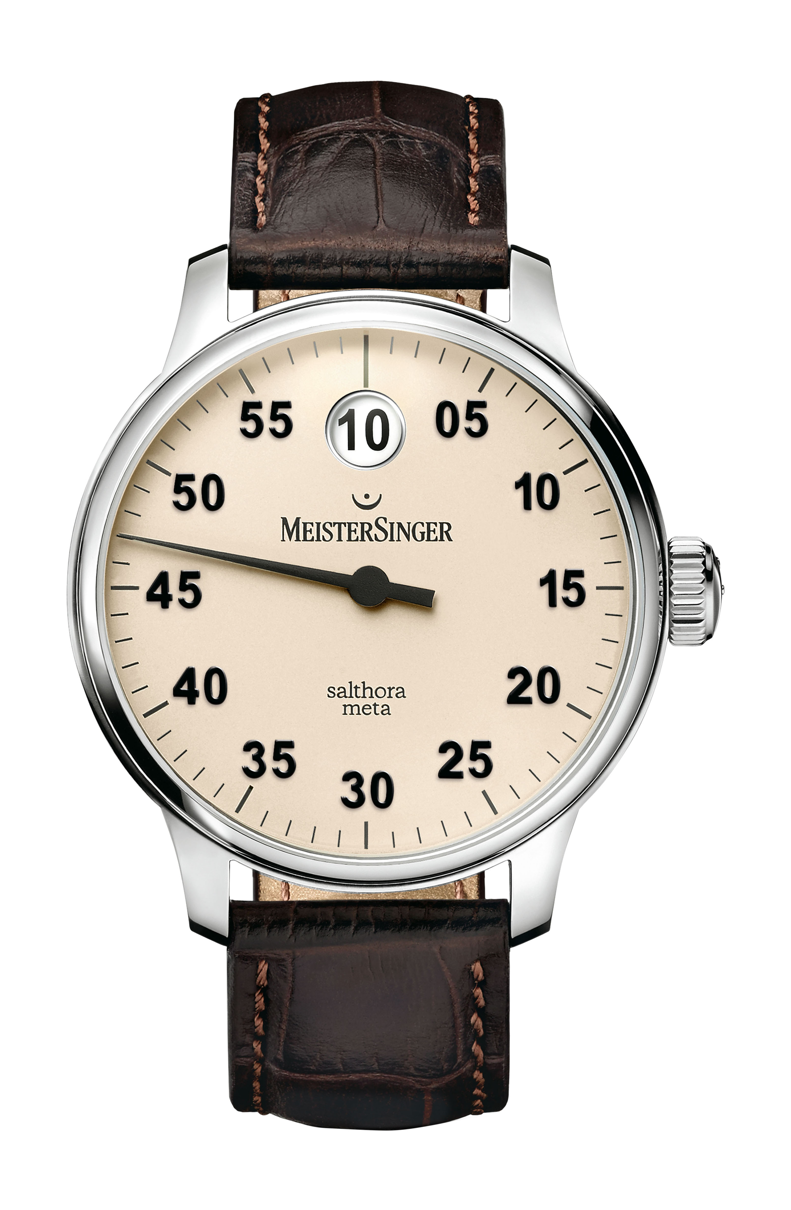 MeisterSinger Salthora Meta luxury timepiece - detailed view