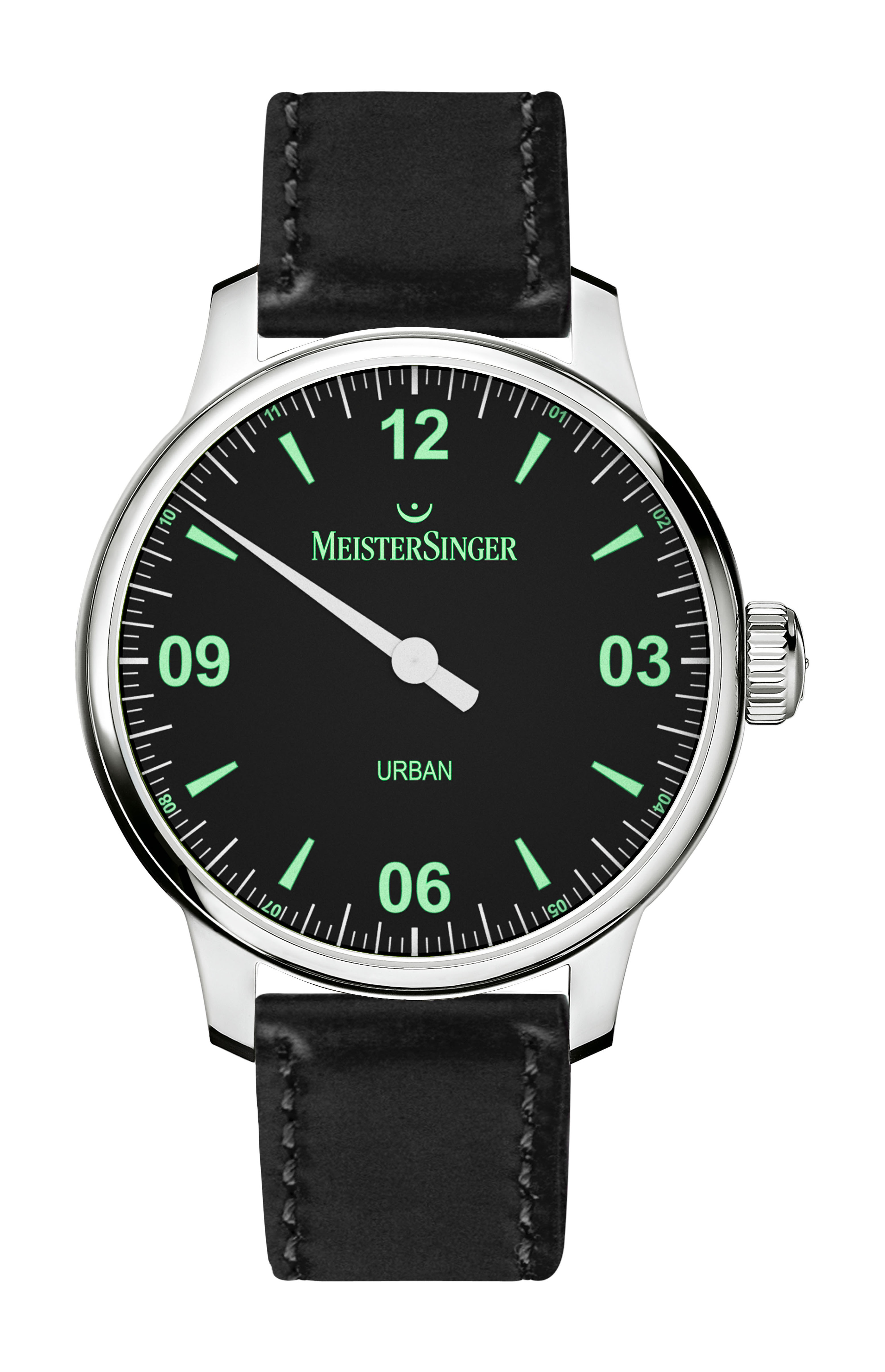 MeisterSinger Urban luxury timepiece - detailed view