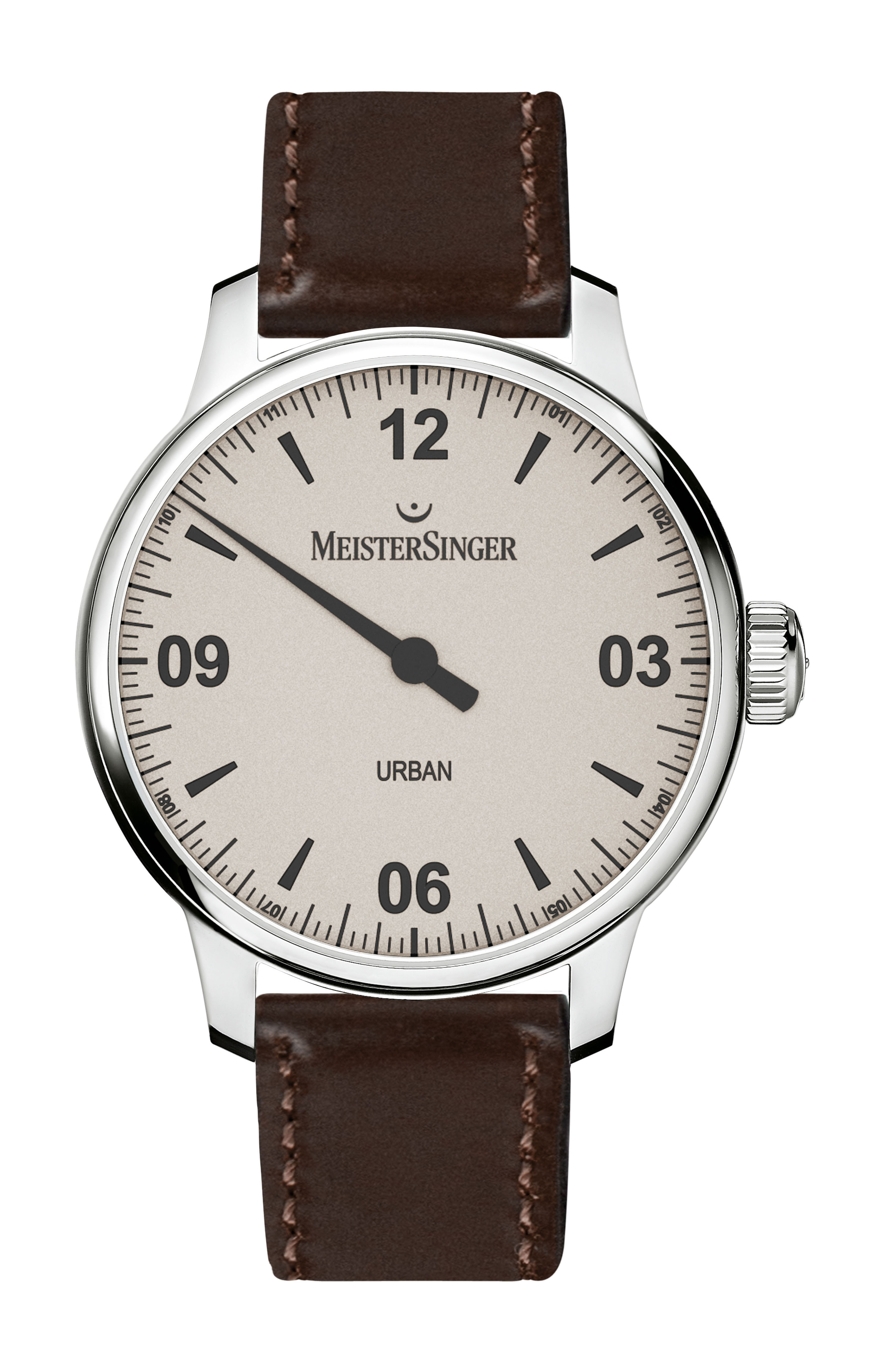 MeisterSinger Urban luxury timepiece - detailed view