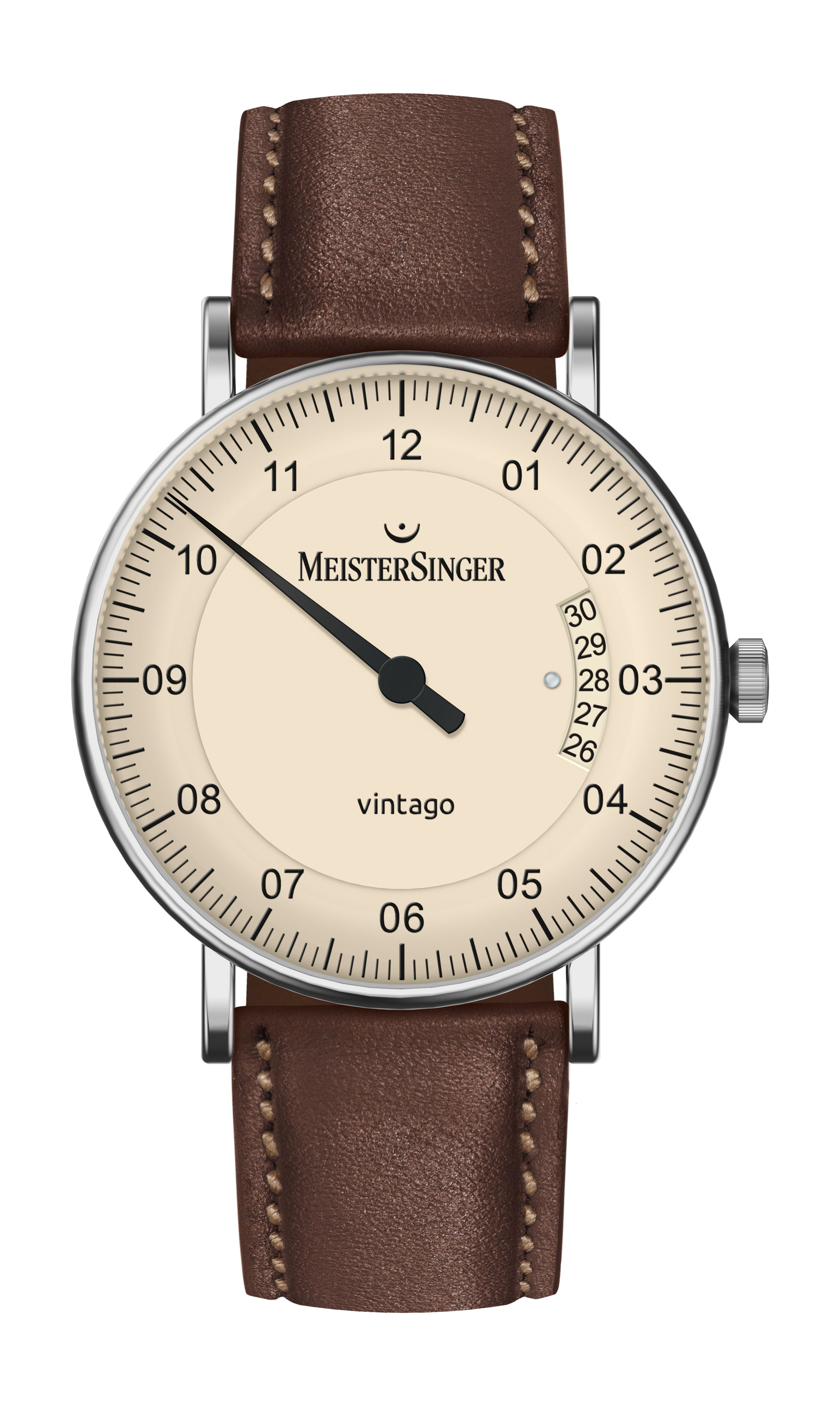 MeisterSinger Vintago luxury timepiece - detailed view