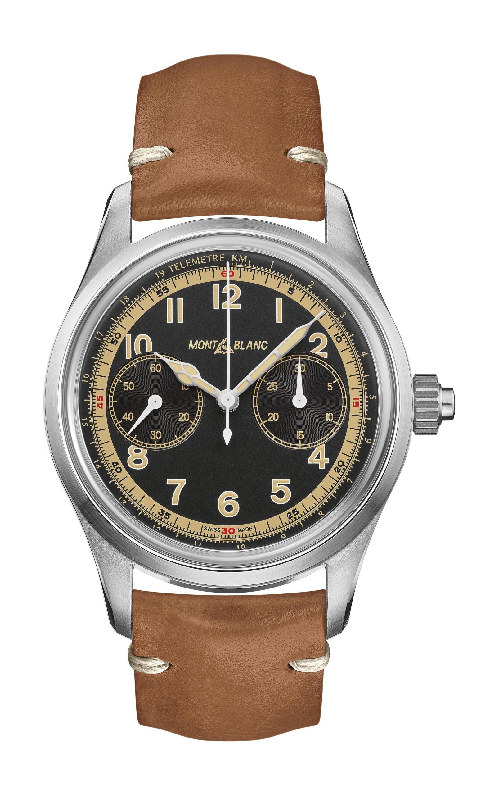 Montblanc 1858 Monopusher Chronograph luxury timepiece - detailed view