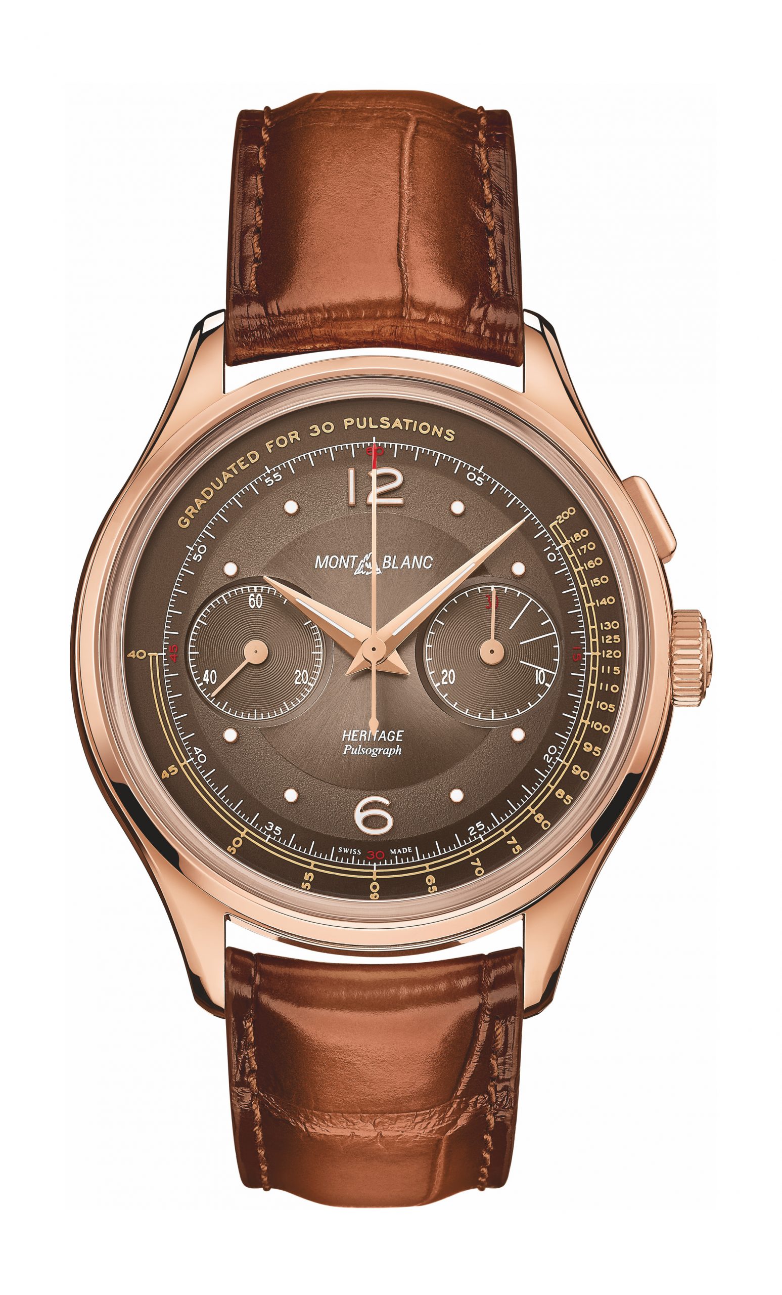 Montblanc Heritage Manufacture Pulsograph Limited Edition luxury timepiece - detailed view