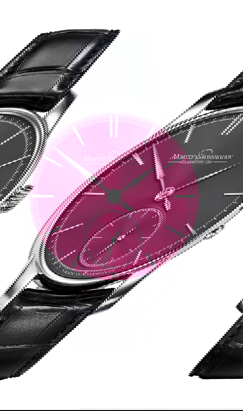 Moritz Grossmann Primavera Burgundy luxury timepiece - detailed view
