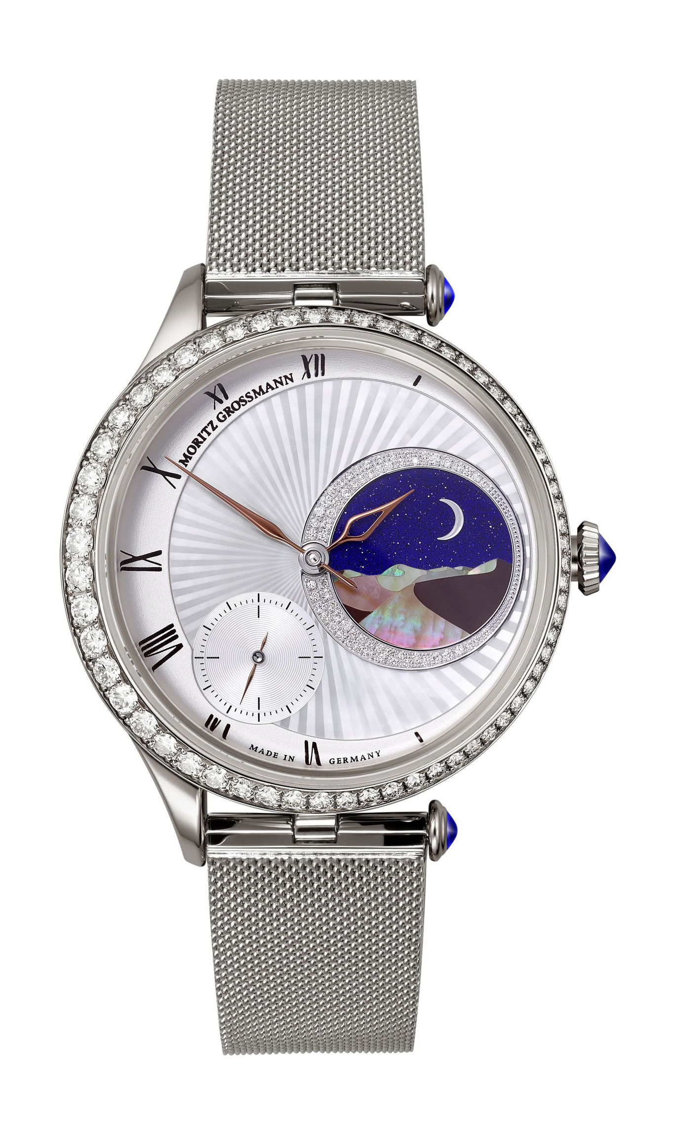 Moritz Grossmann Tefnut Arabian Nights Milanaise luxury timepiece - detailed view