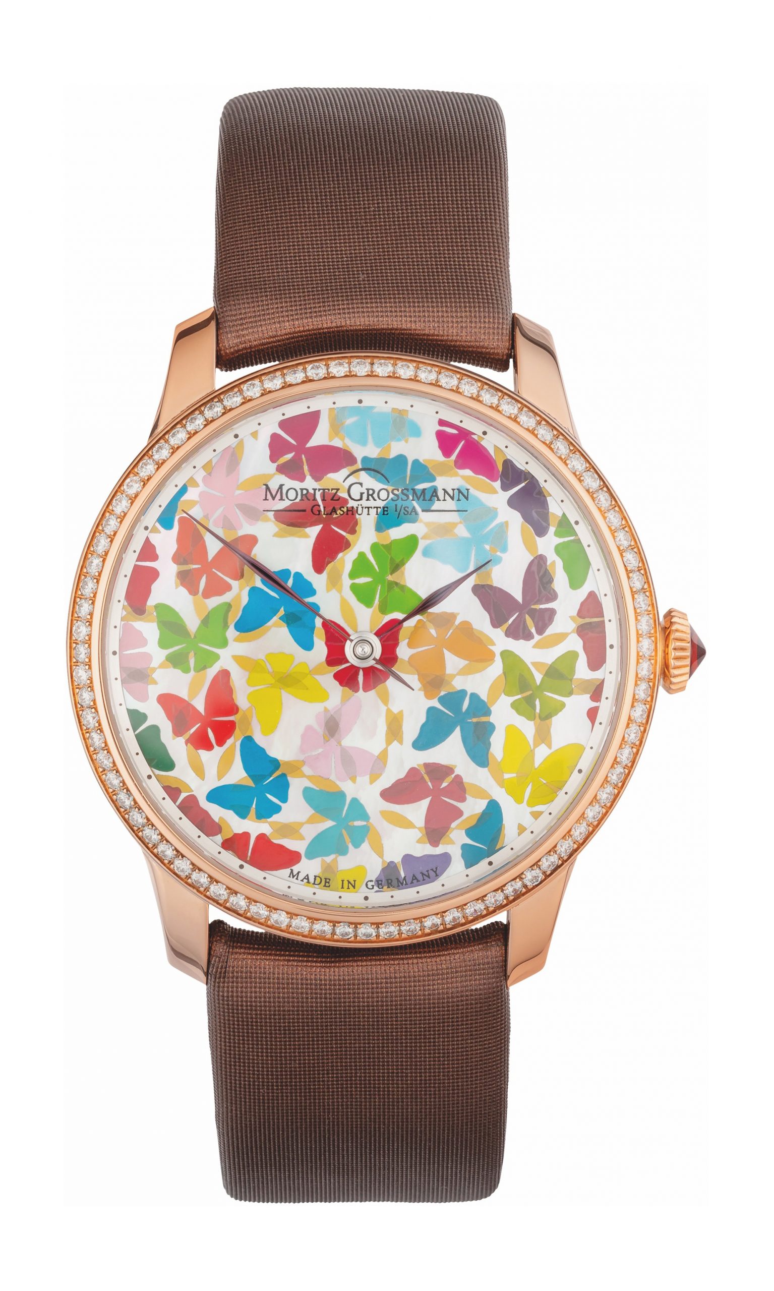 Moritz Grossmann Tefnut Lady Butterfly Rose Gold luxury timepiece - detailed view