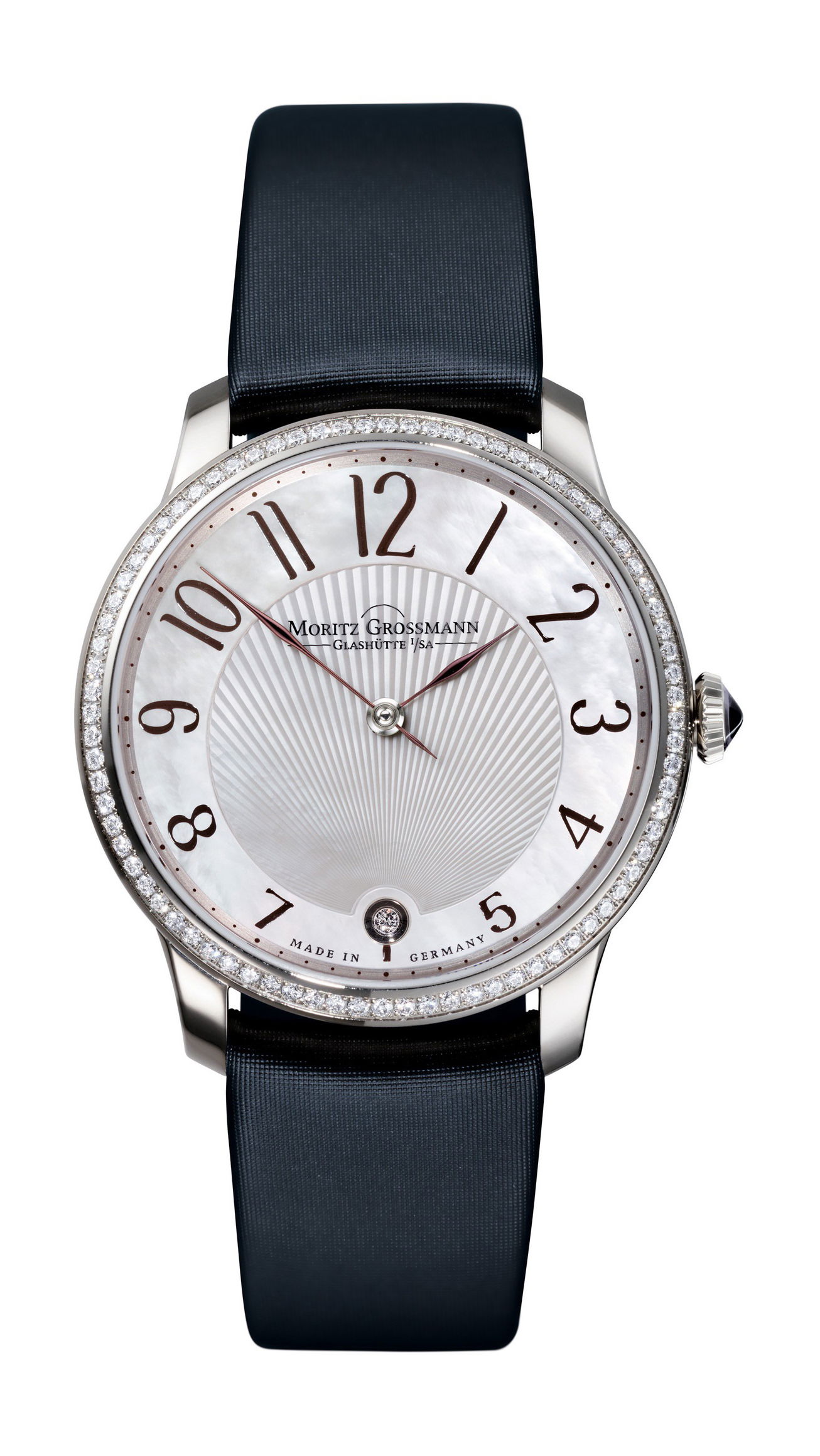 Moritz Grossmann Tefnut Lady White Gold Diamond luxury timepiece - detailed view