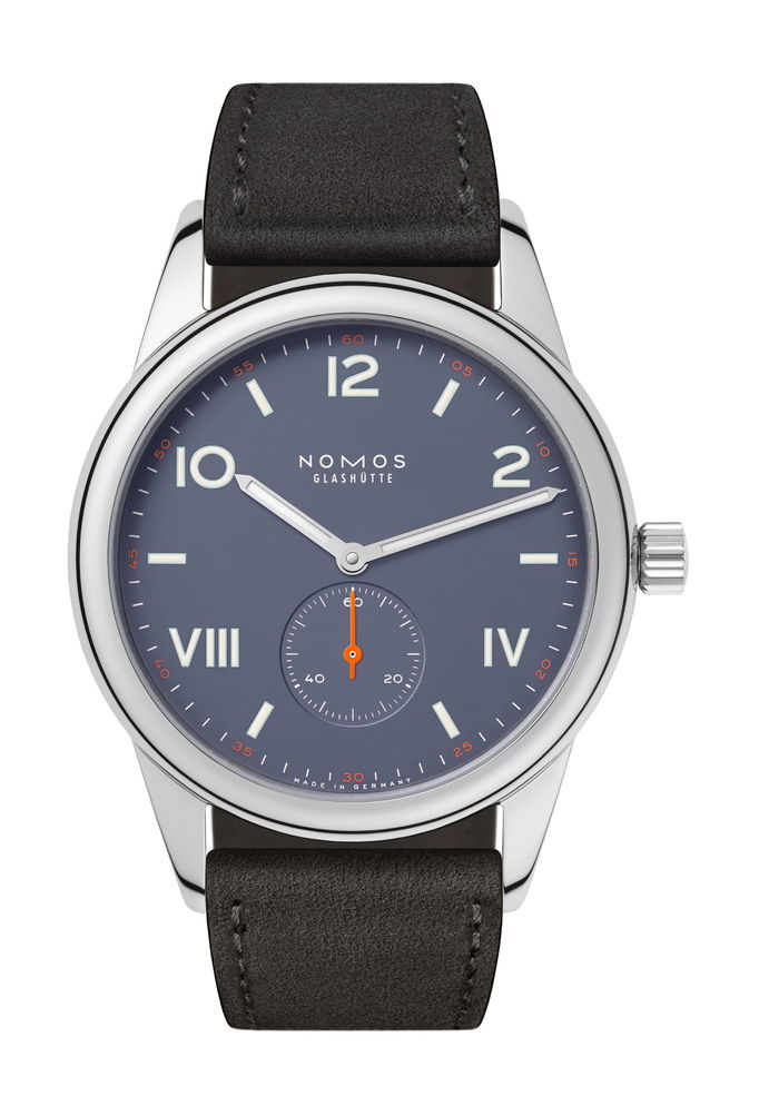 Nomos Glashütte Club Campus 36 Blue Purple luxury timepiece - detailed view