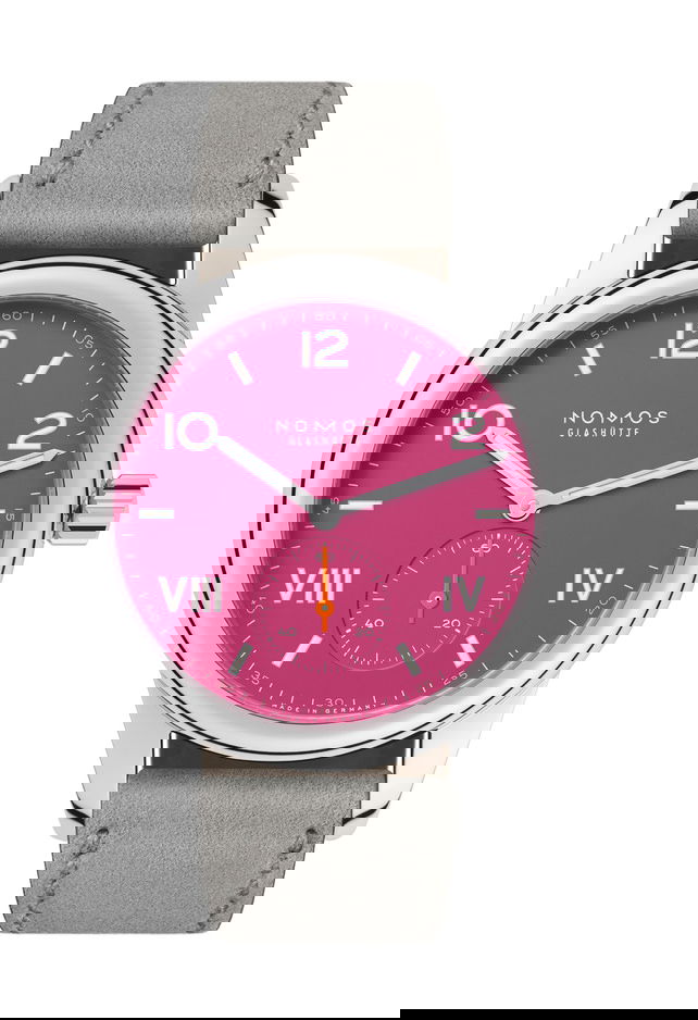Nomos Glashütte Club Campus 36 Deep Pink luxury timepiece - detailed view