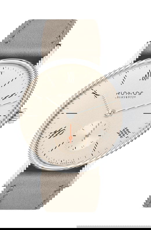 Nomos Glashütte Ludwig 33 champagne luxury timepiece - detailed view