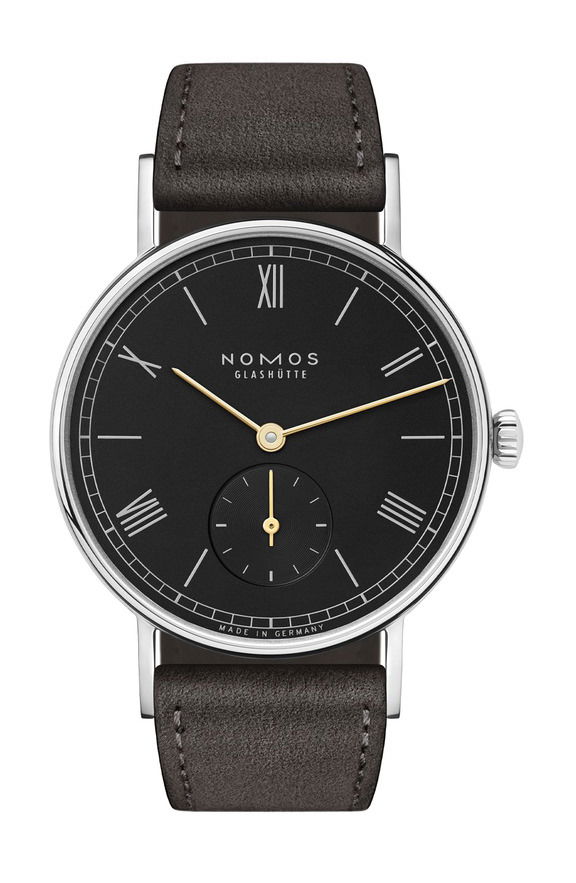 Nomos Glashütte Ludwig 33 noir luxury timepiece - detailed view