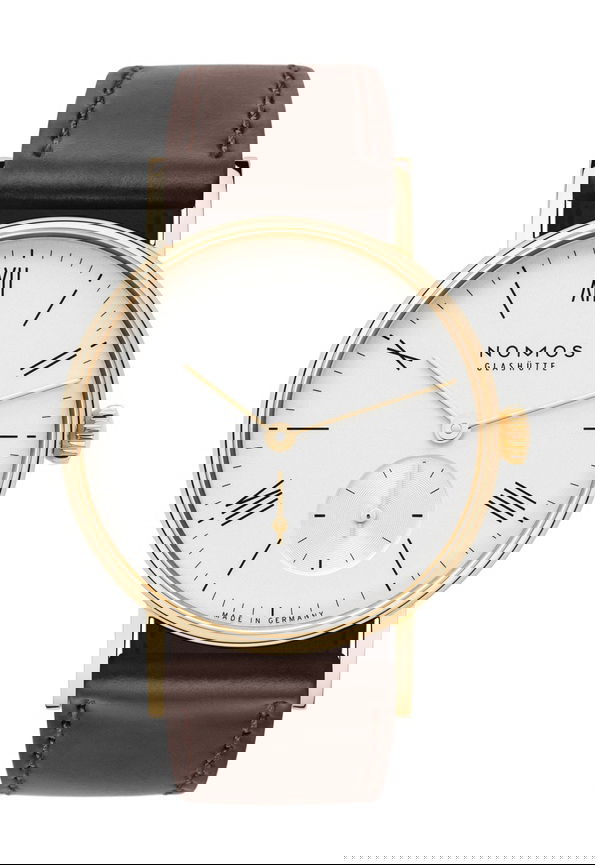 Nomos Glashütte Ludwig Gold 33 luxury timepiece - detailed view