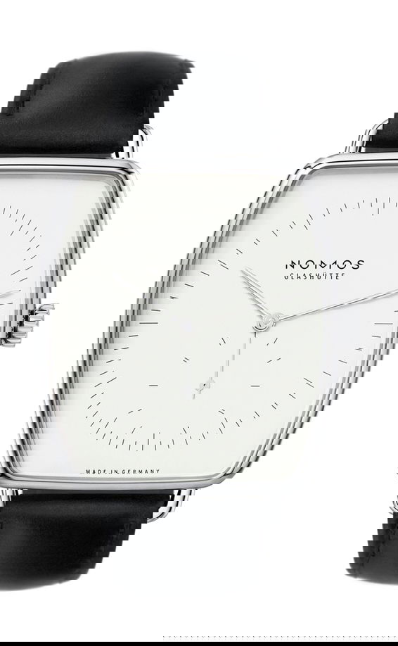 Nomos Glashütte Lux White gold light luxury timepiece - detailed view