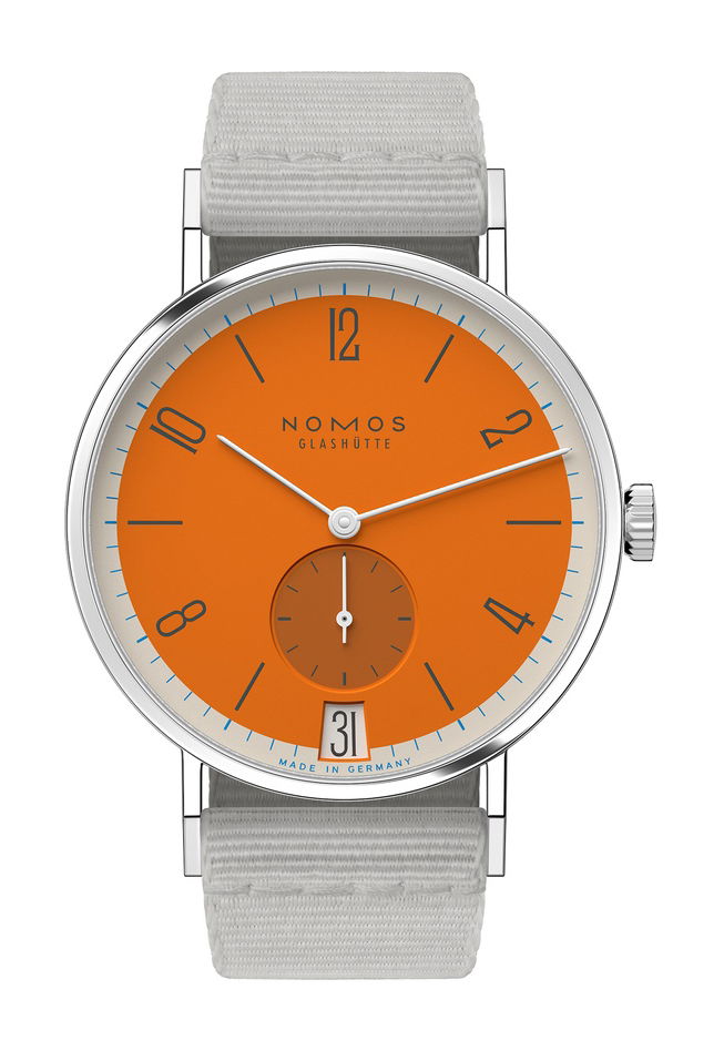 Nomos Glashütte Tangente 38 Boje luxury timepiece - detailed view