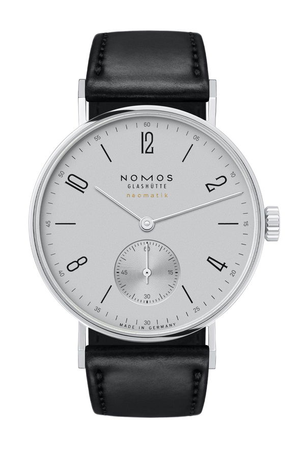 Nomos Glashütte Tangente neomatik platinum gray luxury timepiece - detailed view