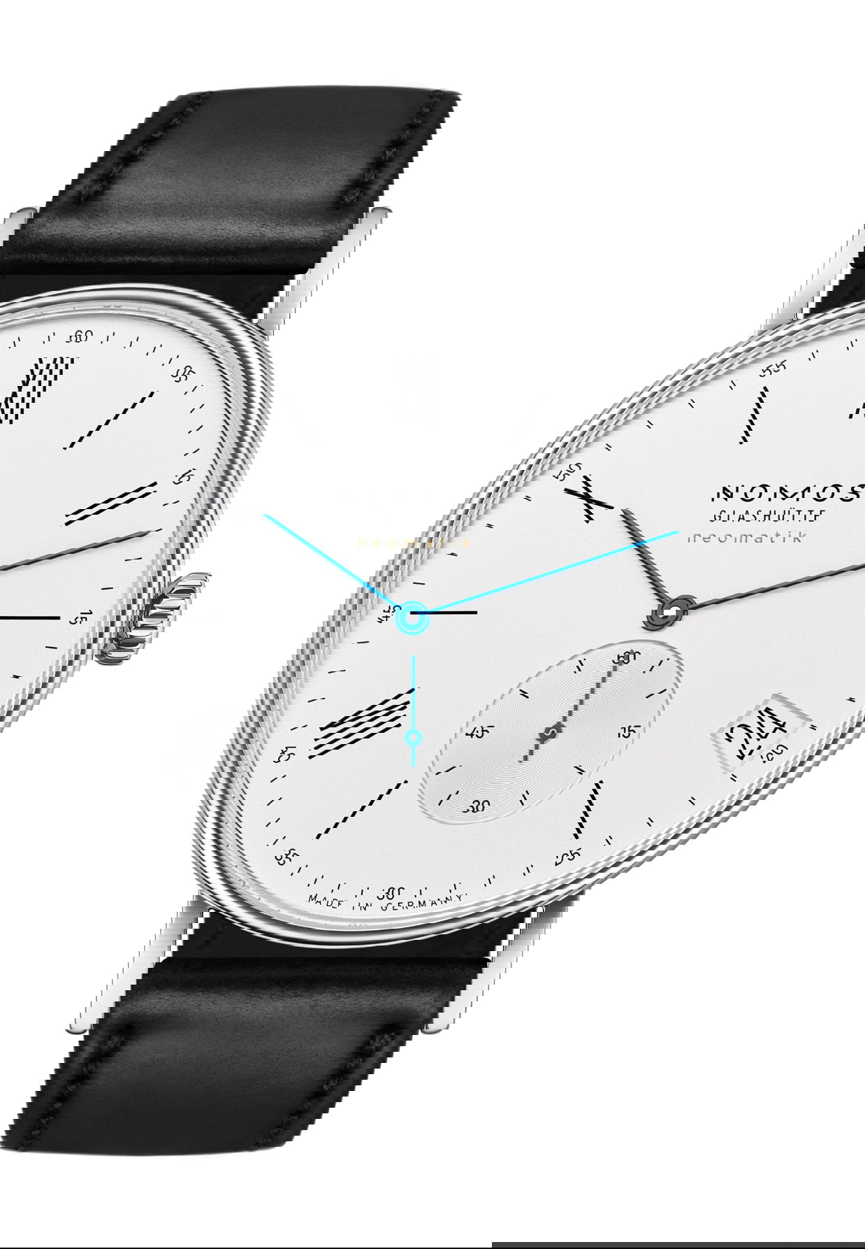 Nomos Glashütte Ludwig neomatik 41 date luxury timepiece - detailed view