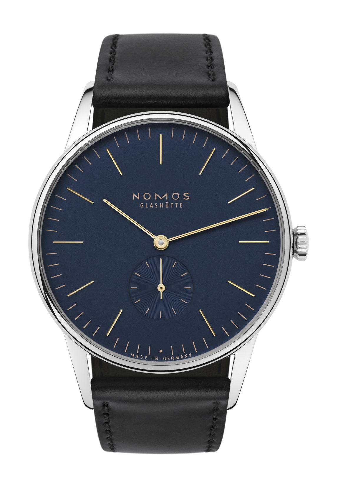 Nomos Glashütte Orion 38 midnight blue luxury timepiece - detailed view