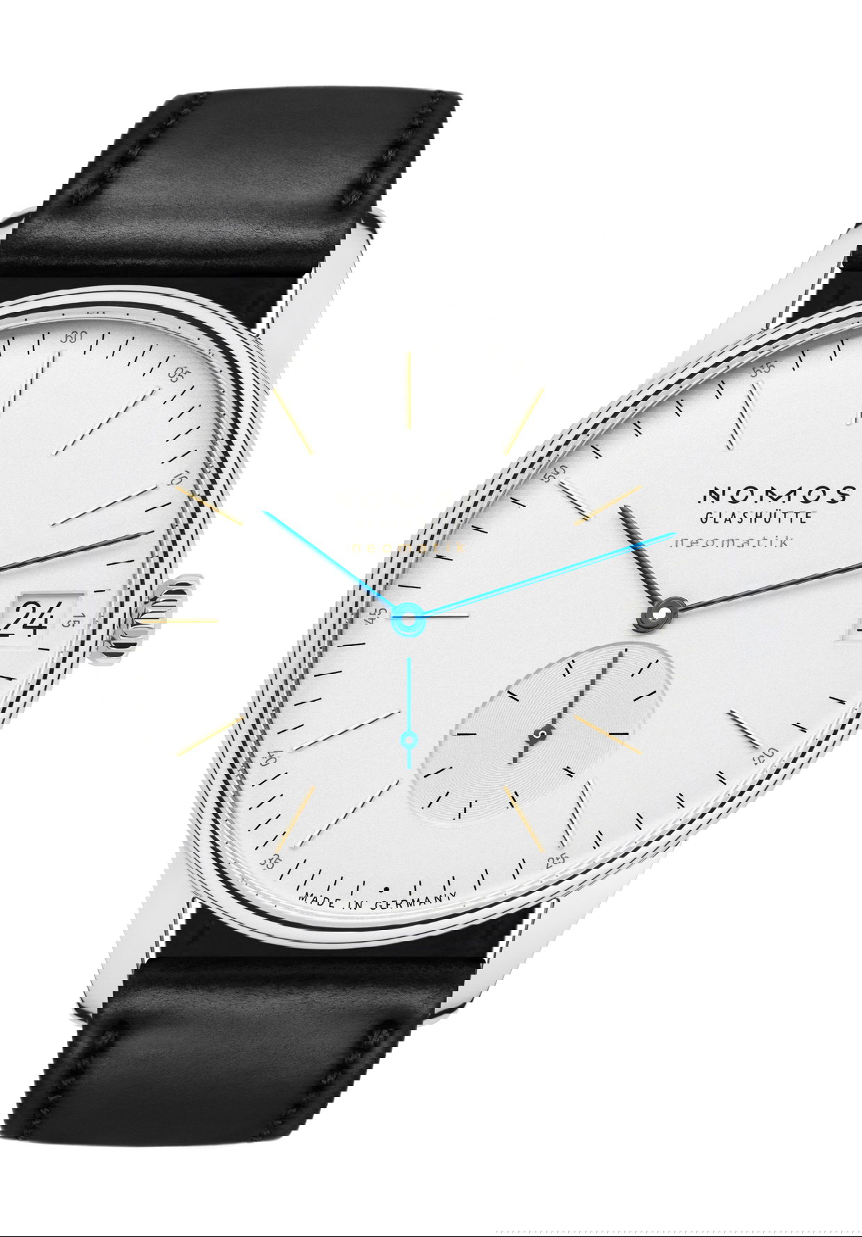 Nomos Glashütte Orion neomatik 41 date luxury timepiece - detailed view