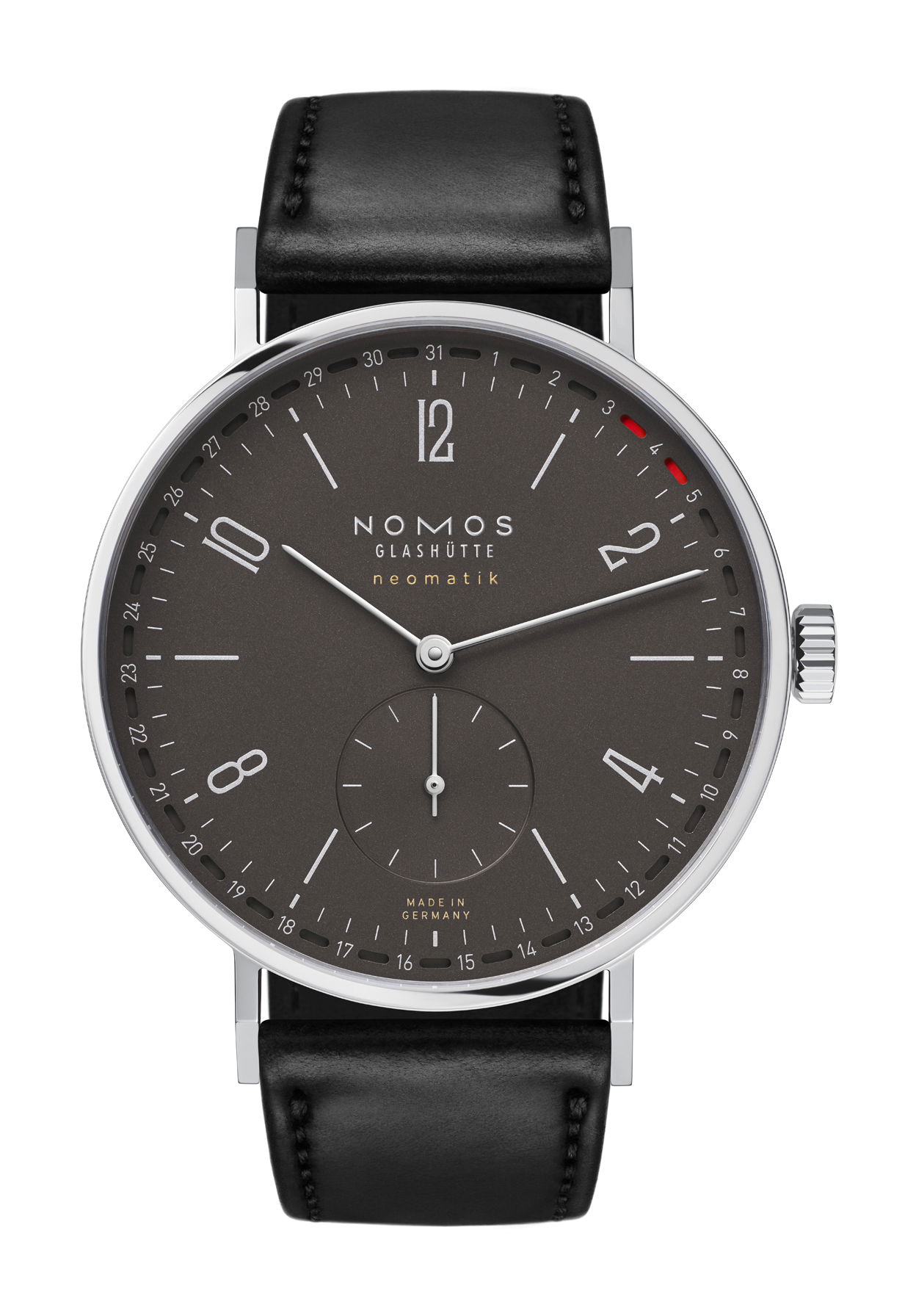 Nomos Glashütte Tangente neomatik 41 Update ruthenium luxury timepiece - detailed view