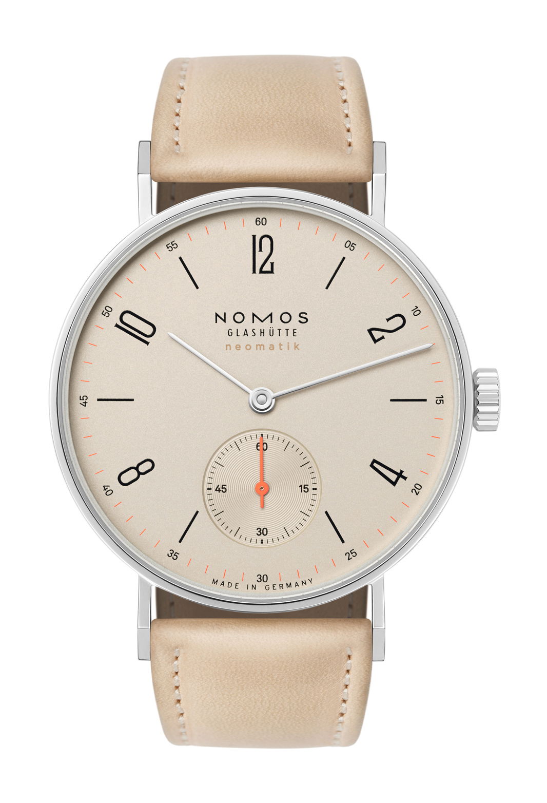 Nomos Glashütte Tangente neomatik champagne luxury timepiece - detailed view