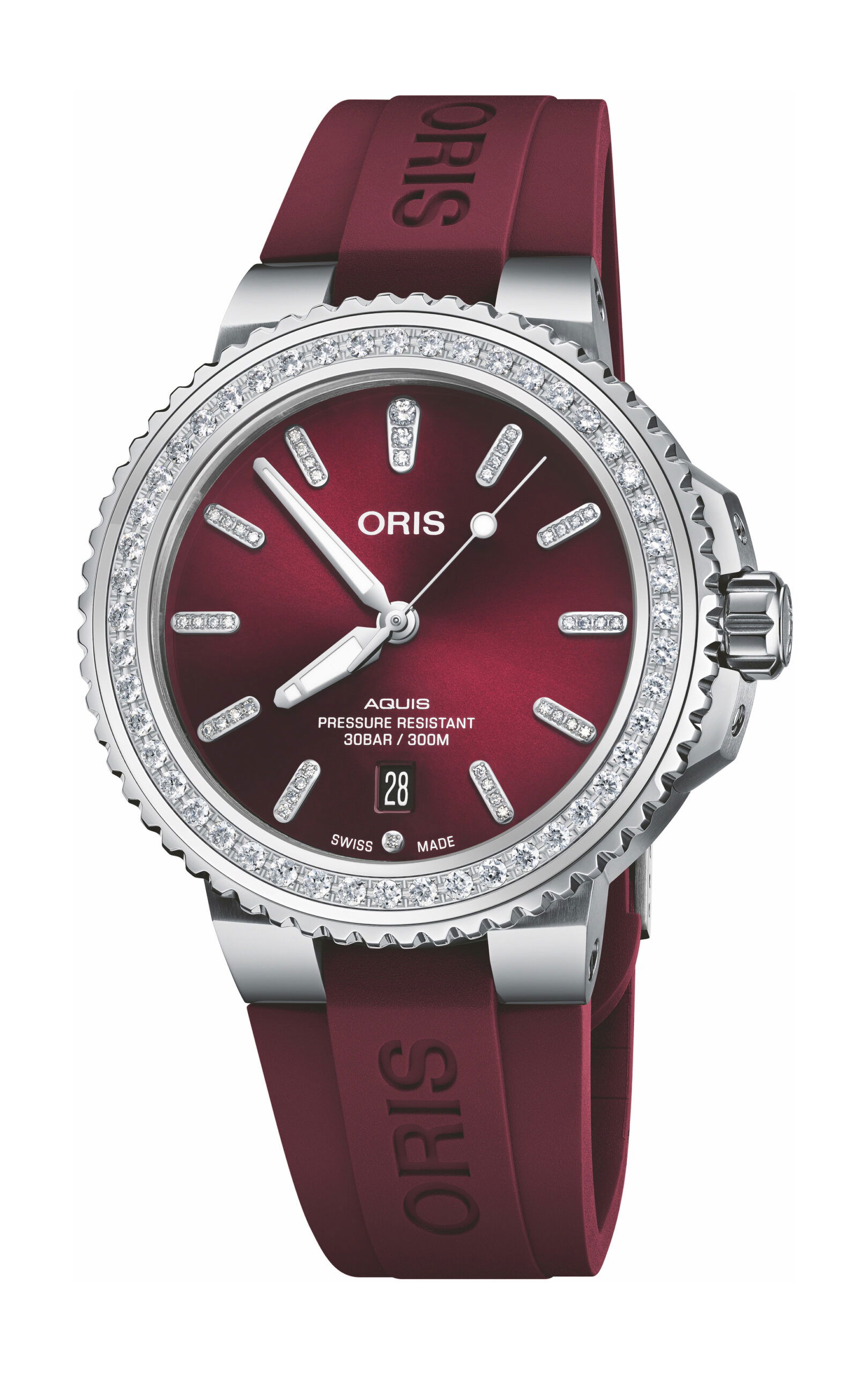 Oris Aquis Date Diamonds luxury timepiece - detailed view