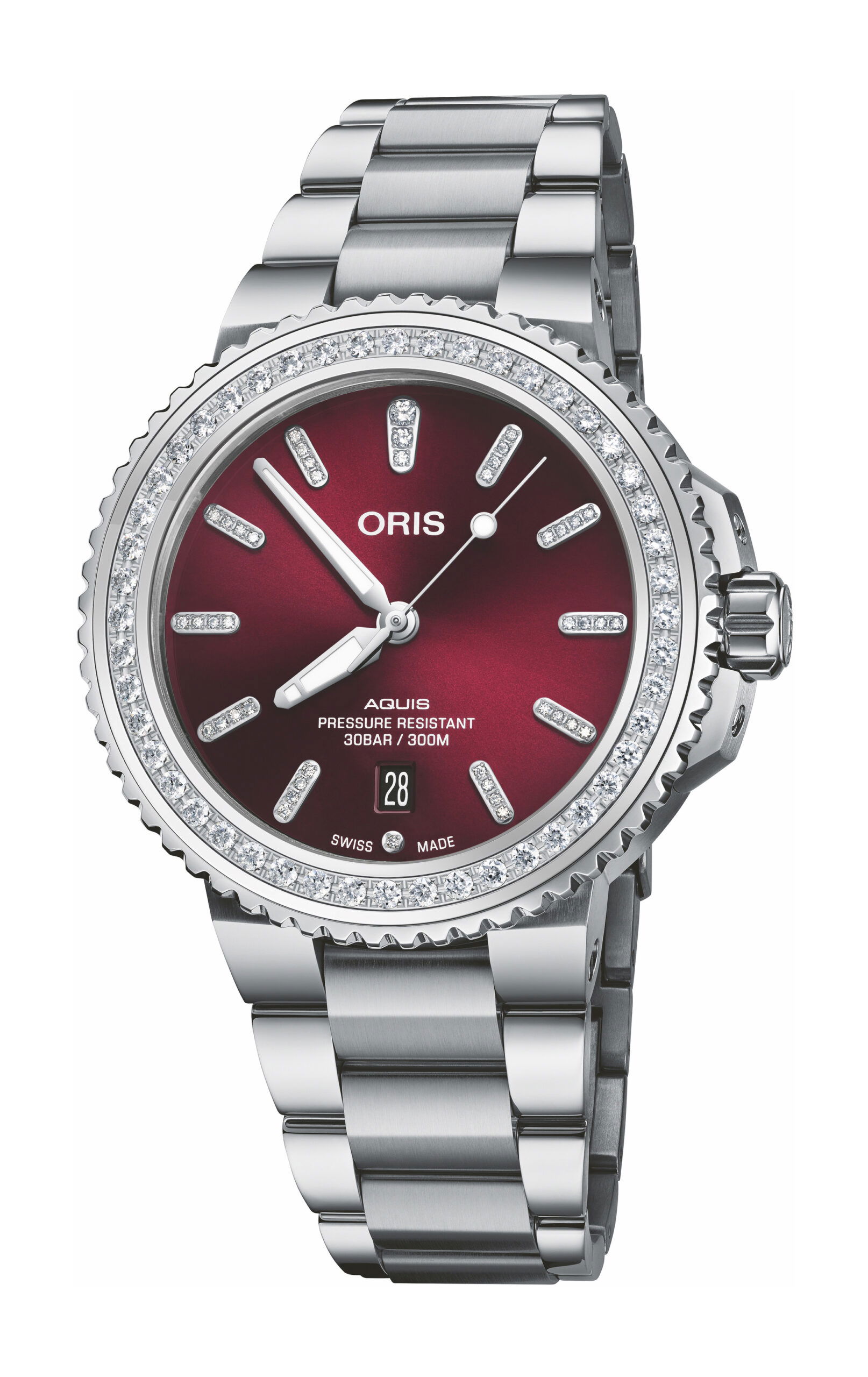 Oris Aquis Date Diamonds luxury timepiece - detailed view