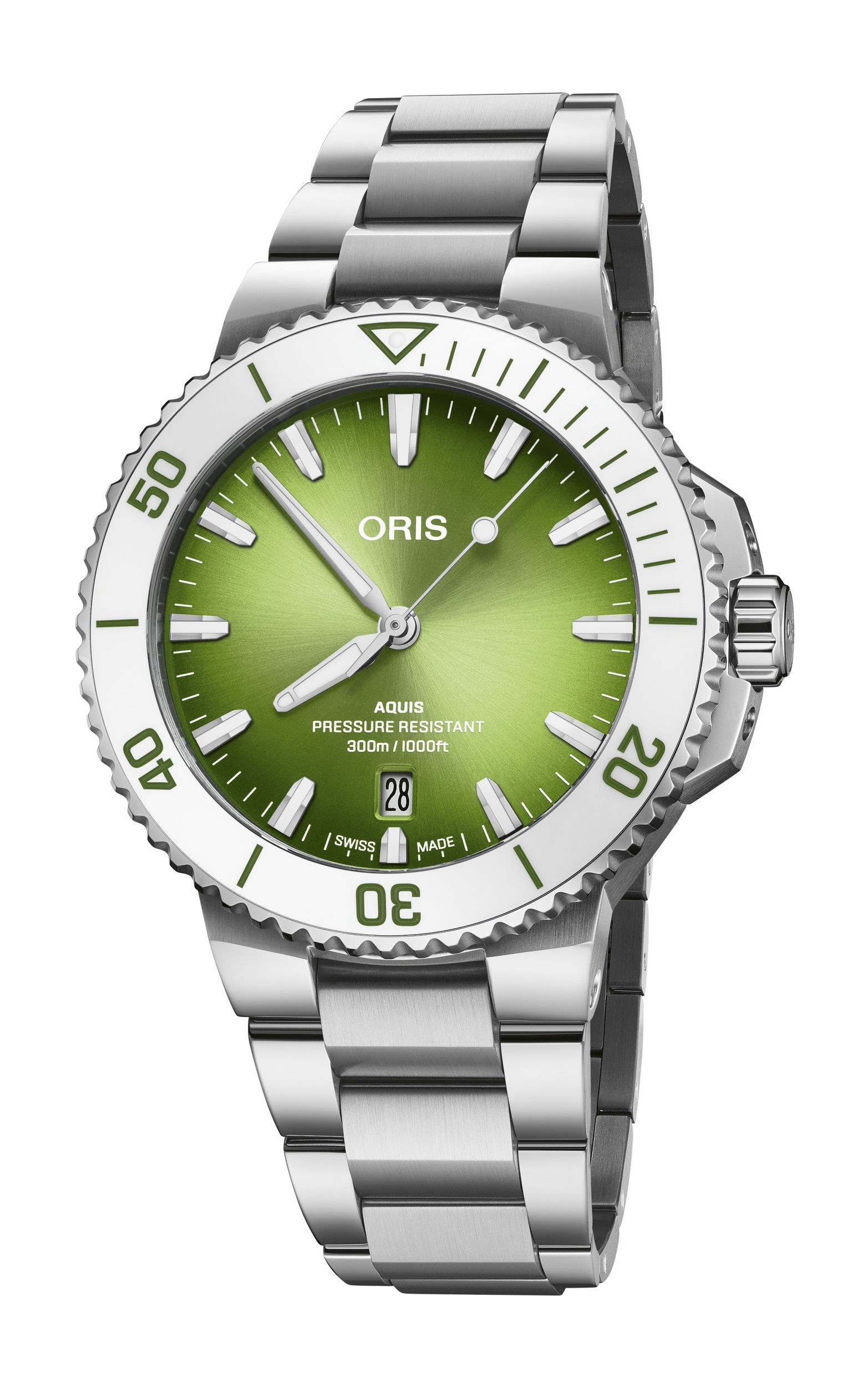 Oris Aquis Date Taste of Summer luxury timepiece - detailed view
