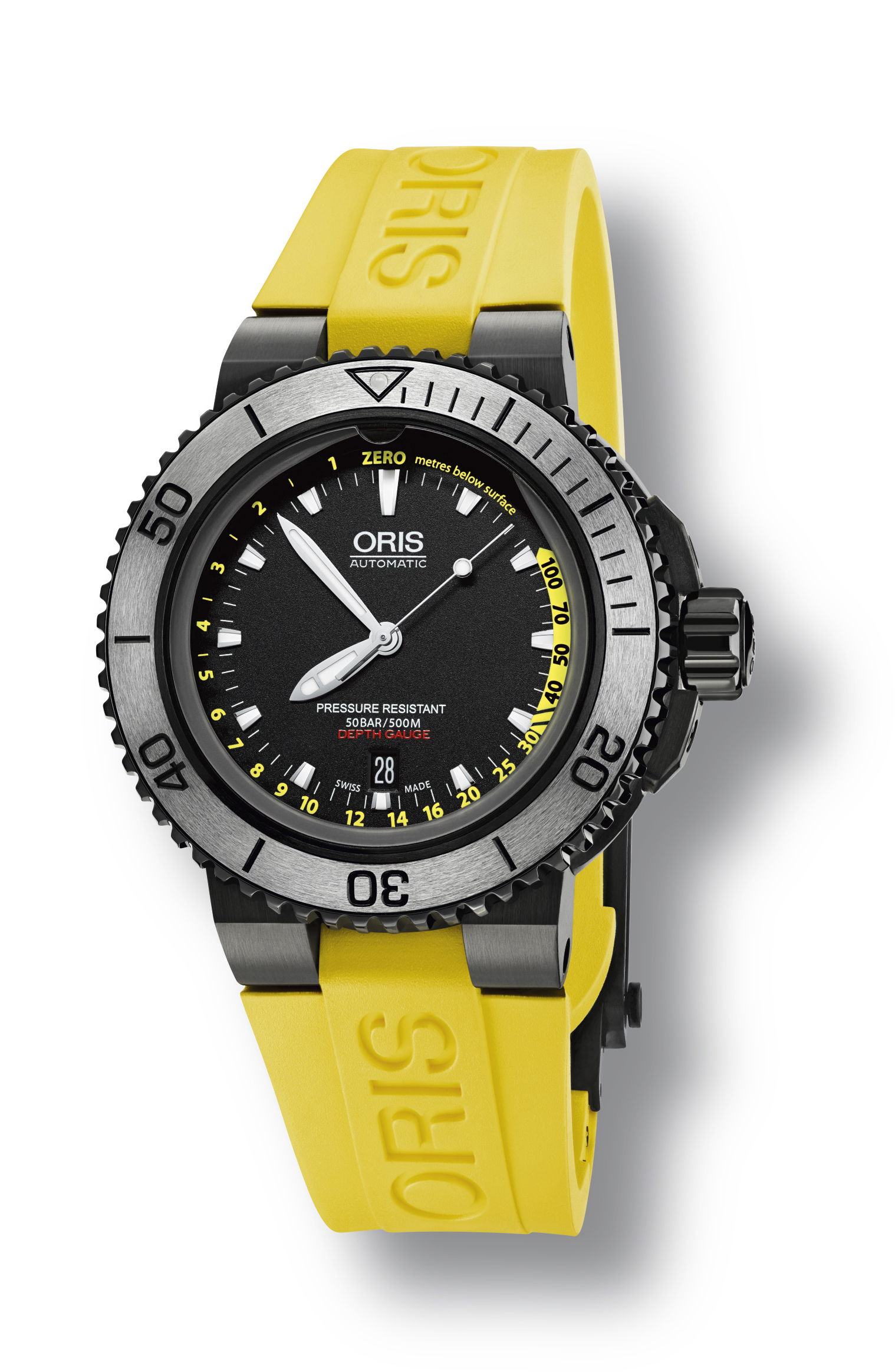 Oris Aquis Depth Gauge luxury timepiece - detailed view