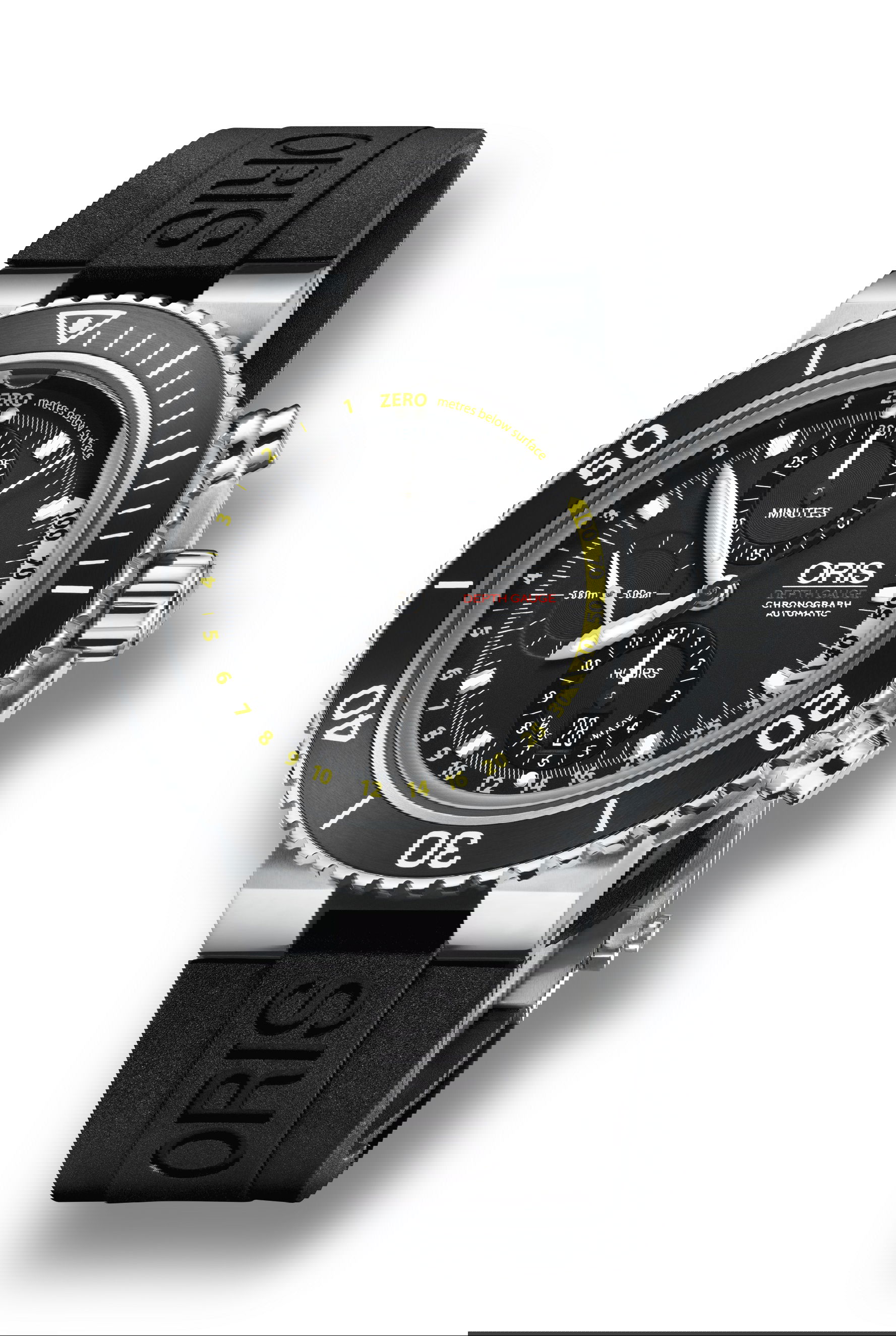 Oris Aquis Depth Gauge Chronograph luxury timepiece - detailed view