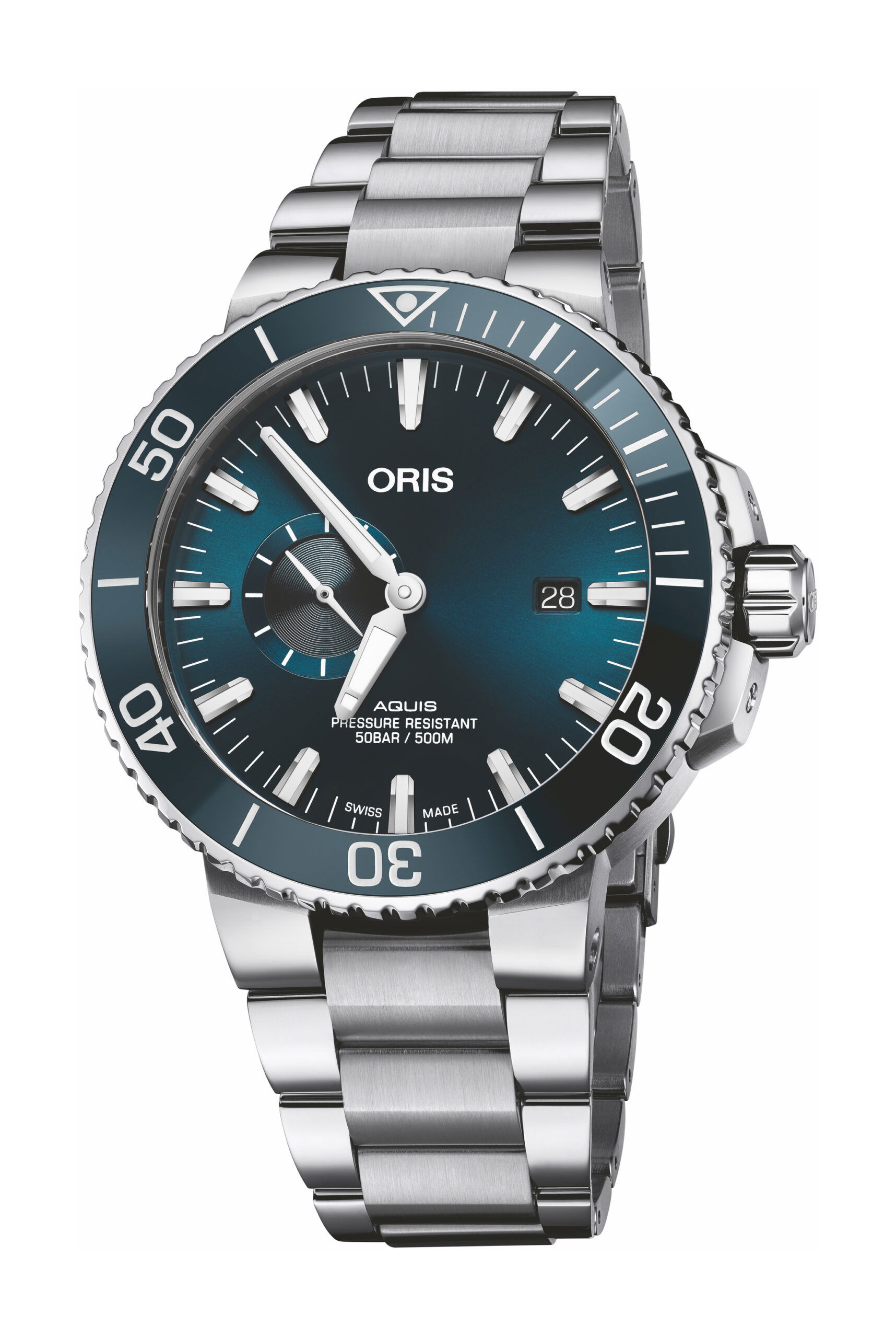 Oris Aquis Small Second Date luxury timepiece - detailed view