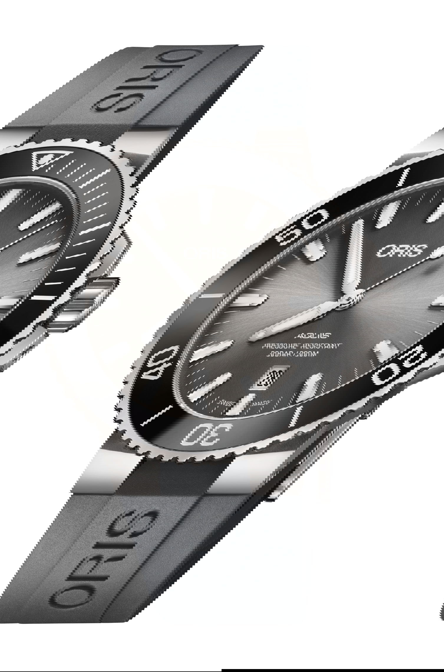 Oris Aquis Titanium Date luxury timepiece - detailed view