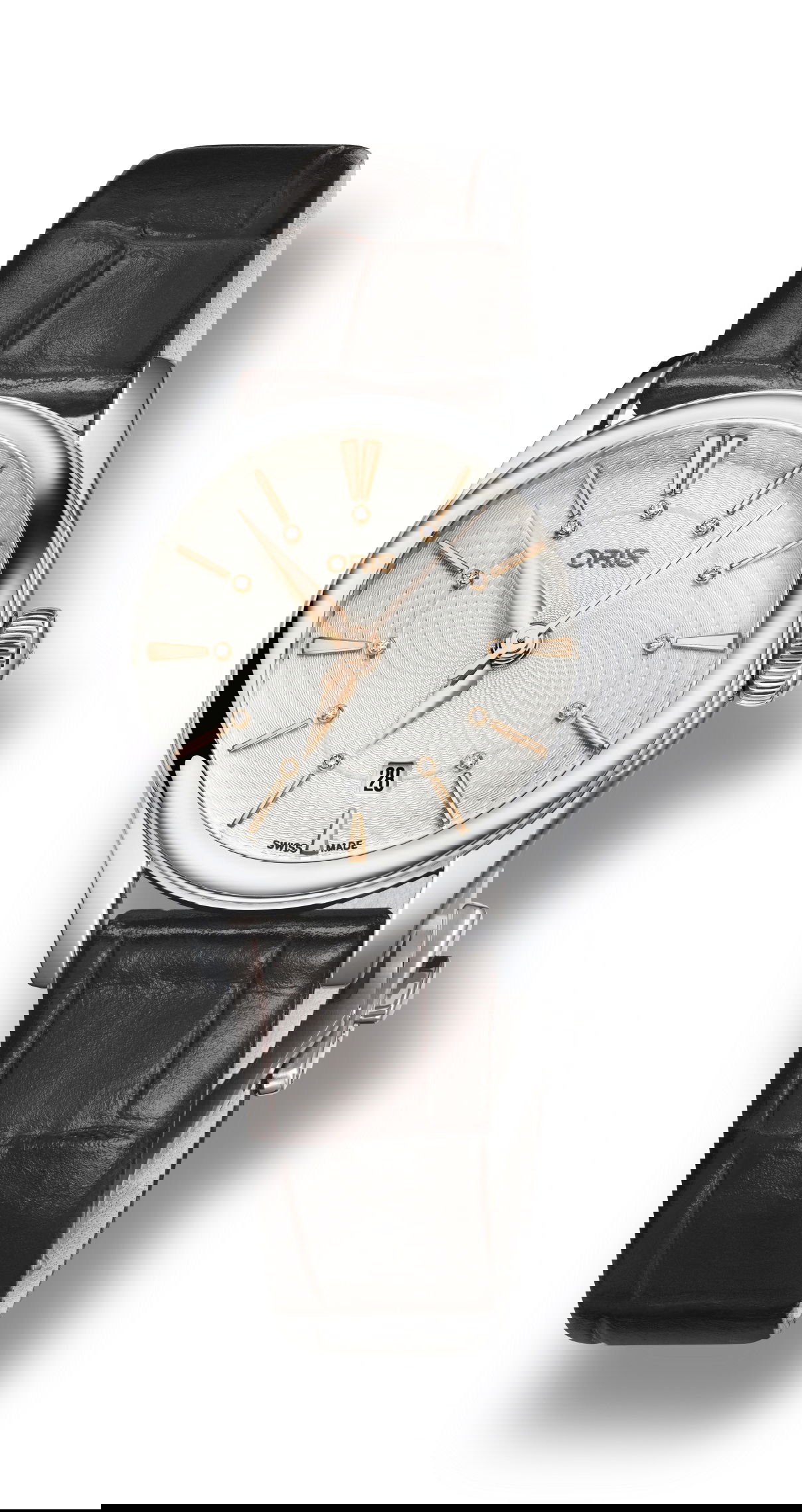 Oris Artelier Date Diamonds luxury timepiece - detailed view