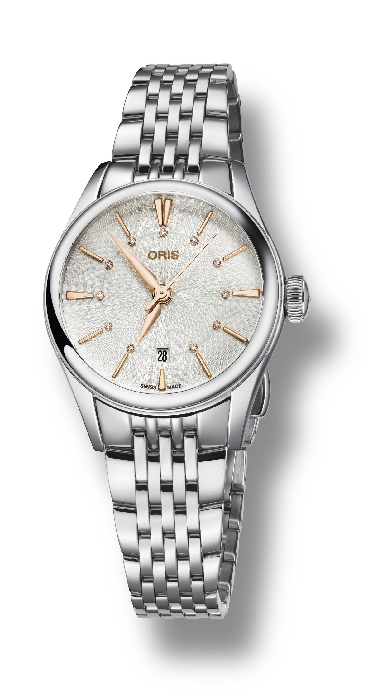 Oris Artelier Date Diamonds luxury timepiece - detailed view