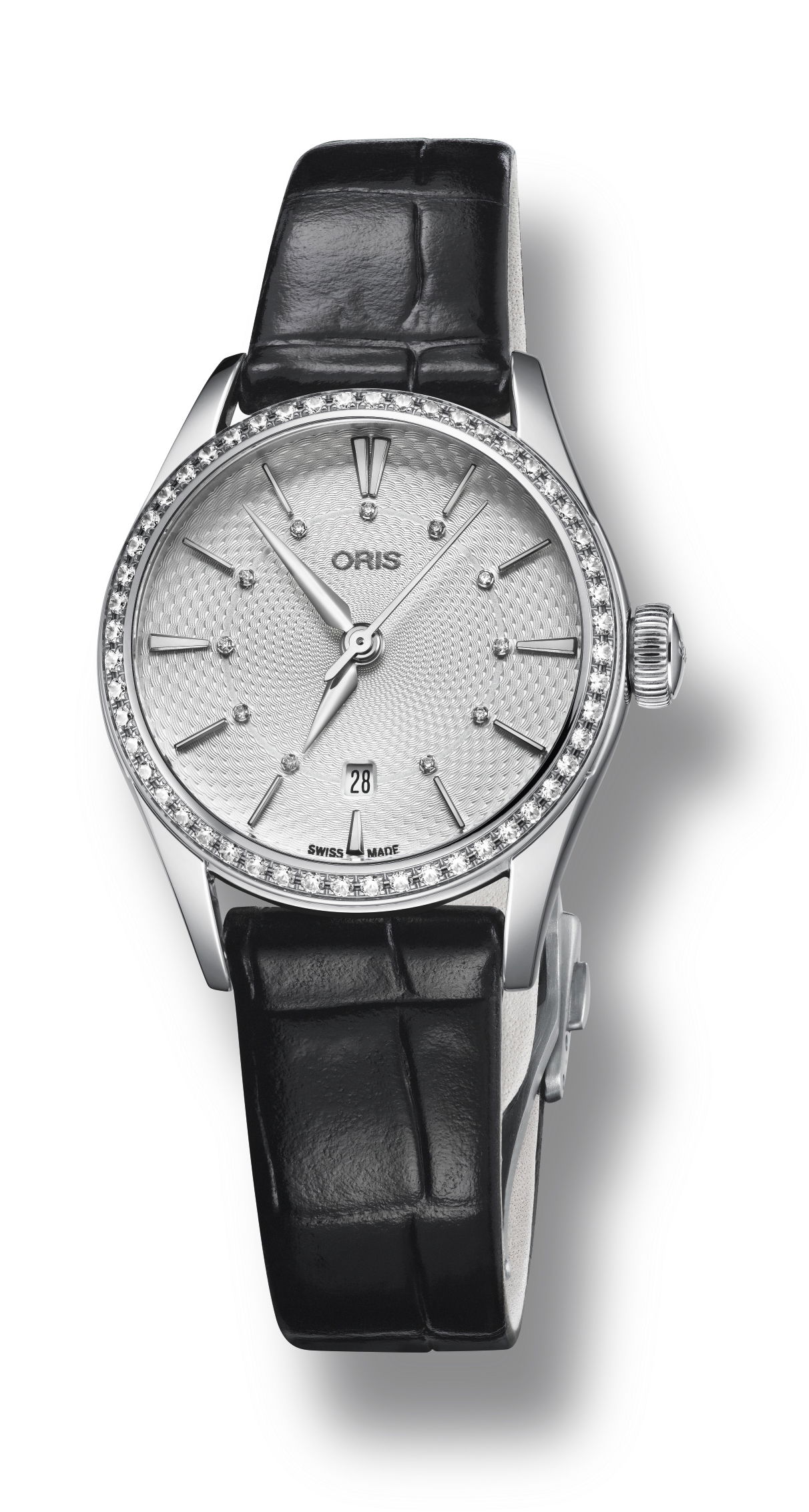 Oris Artelier Date Diamonds luxury timepiece - detailed view