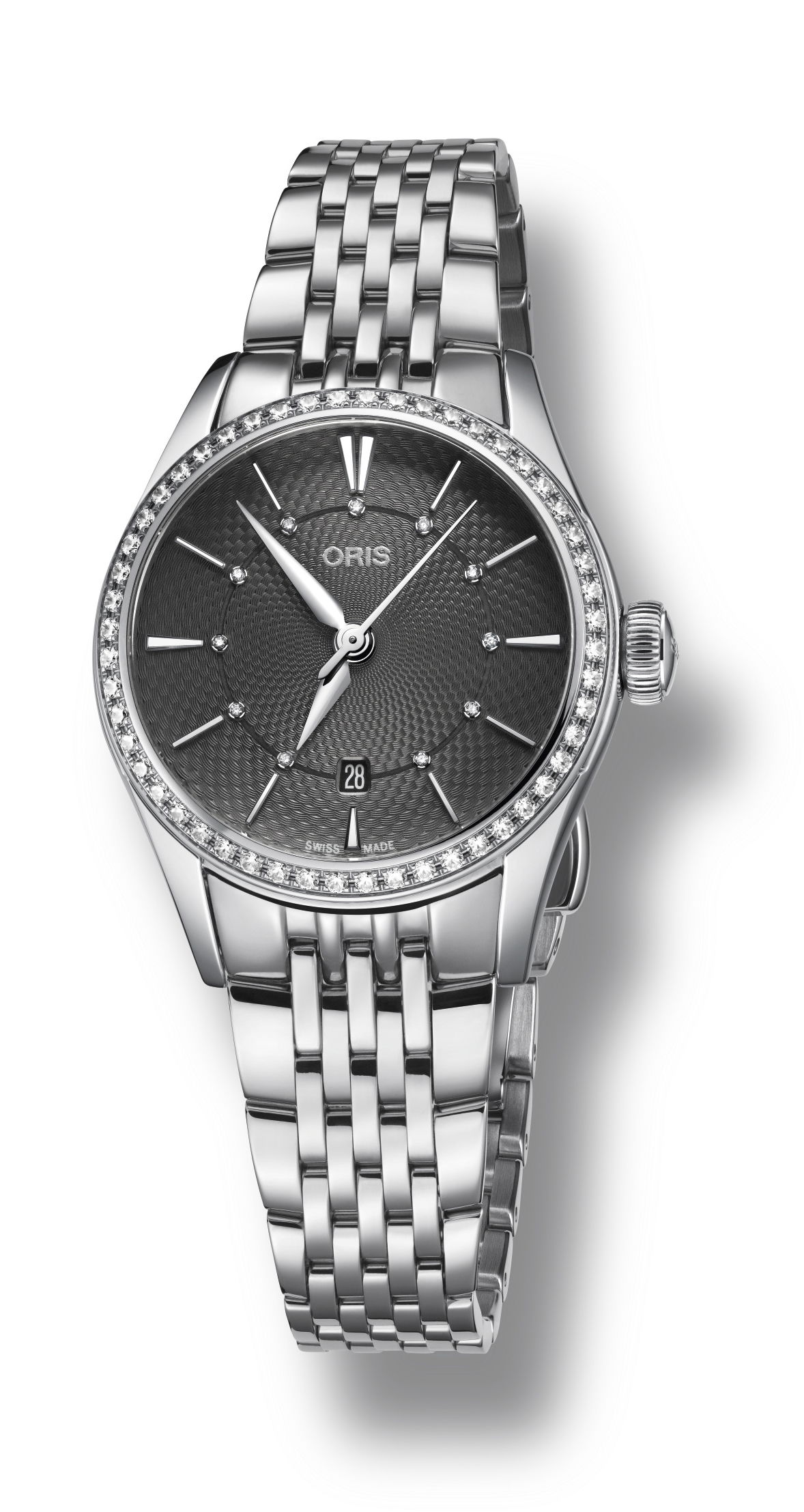 Oris Artelier Date Diamonds luxury timepiece - detailed view