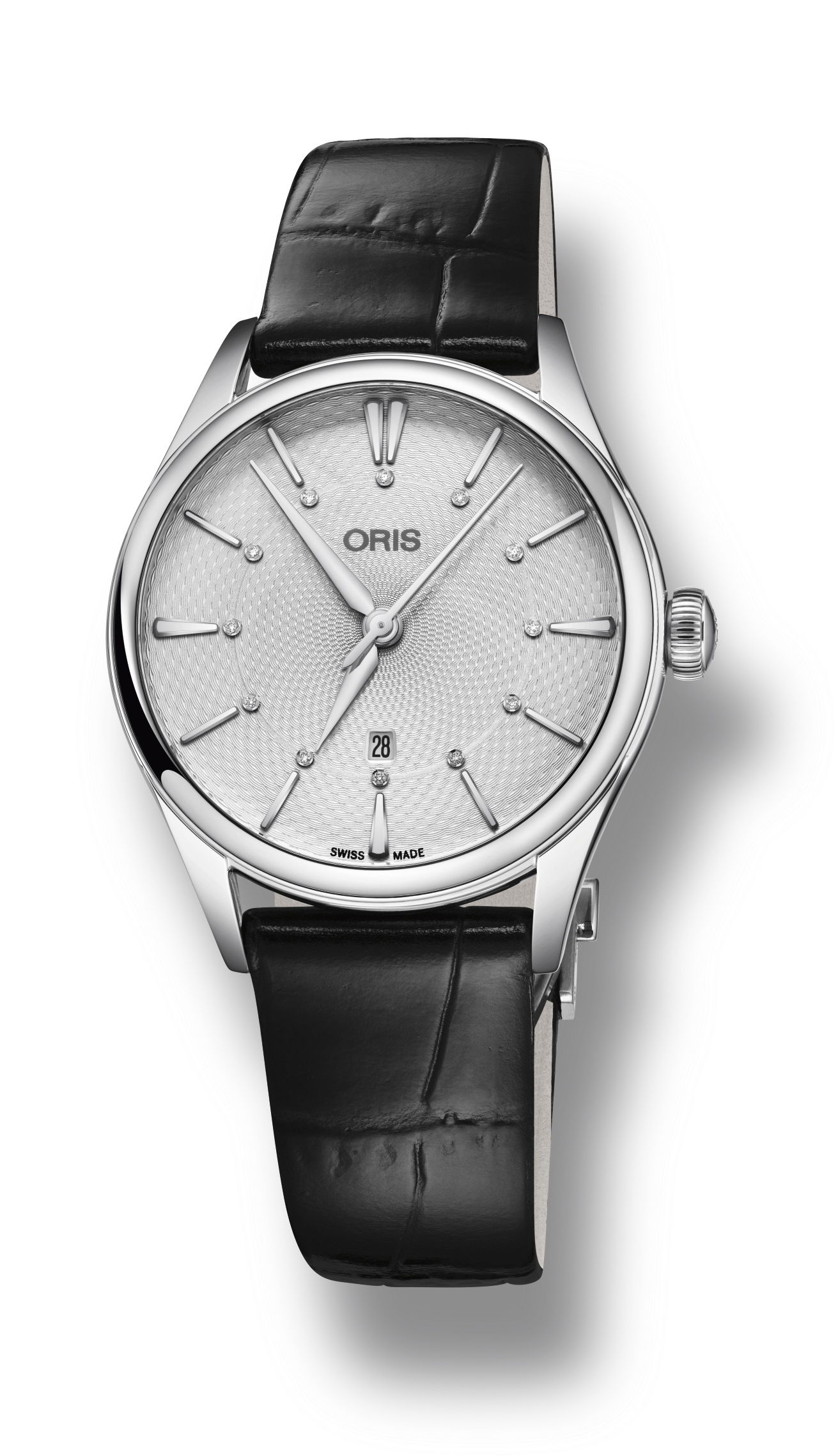 Oris Artelier Date Diamonds luxury timepiece - detailed view