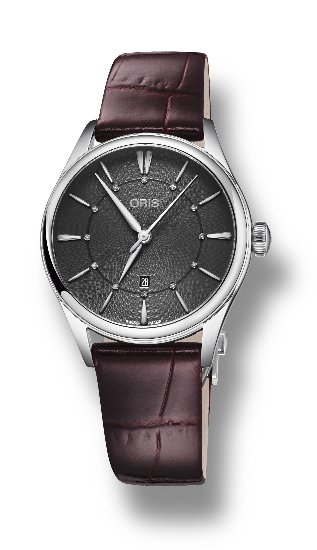 Oris Artelier Date Diamonds luxury timepiece - detailed view