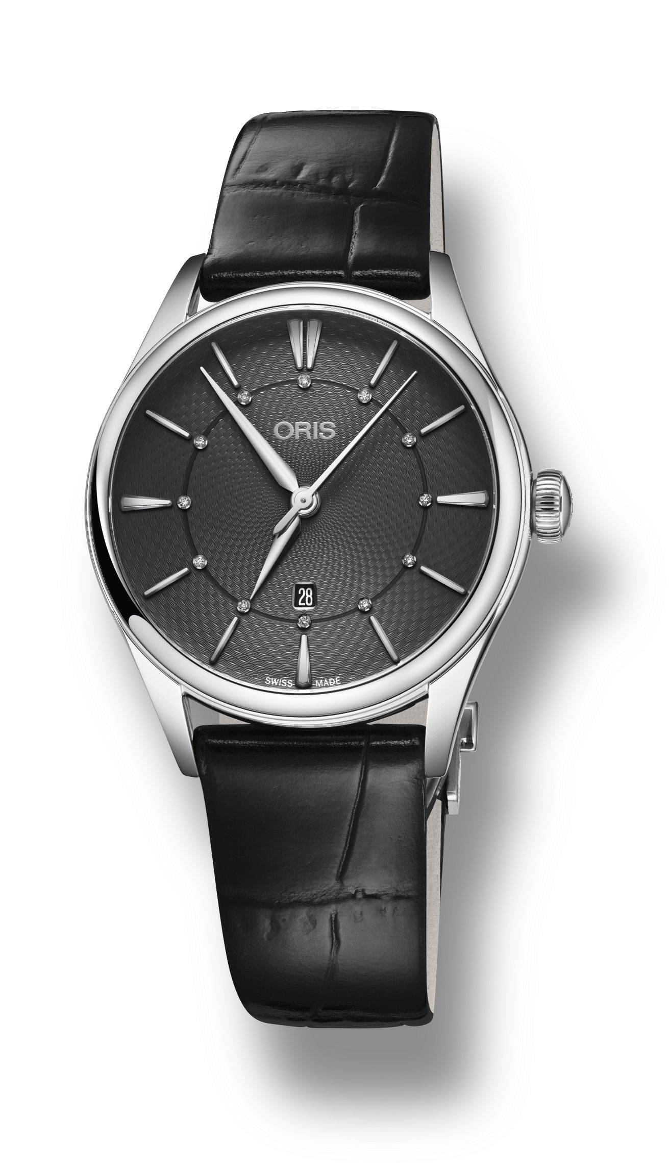 Oris Artelier Date Diamonds luxury timepiece - detailed view