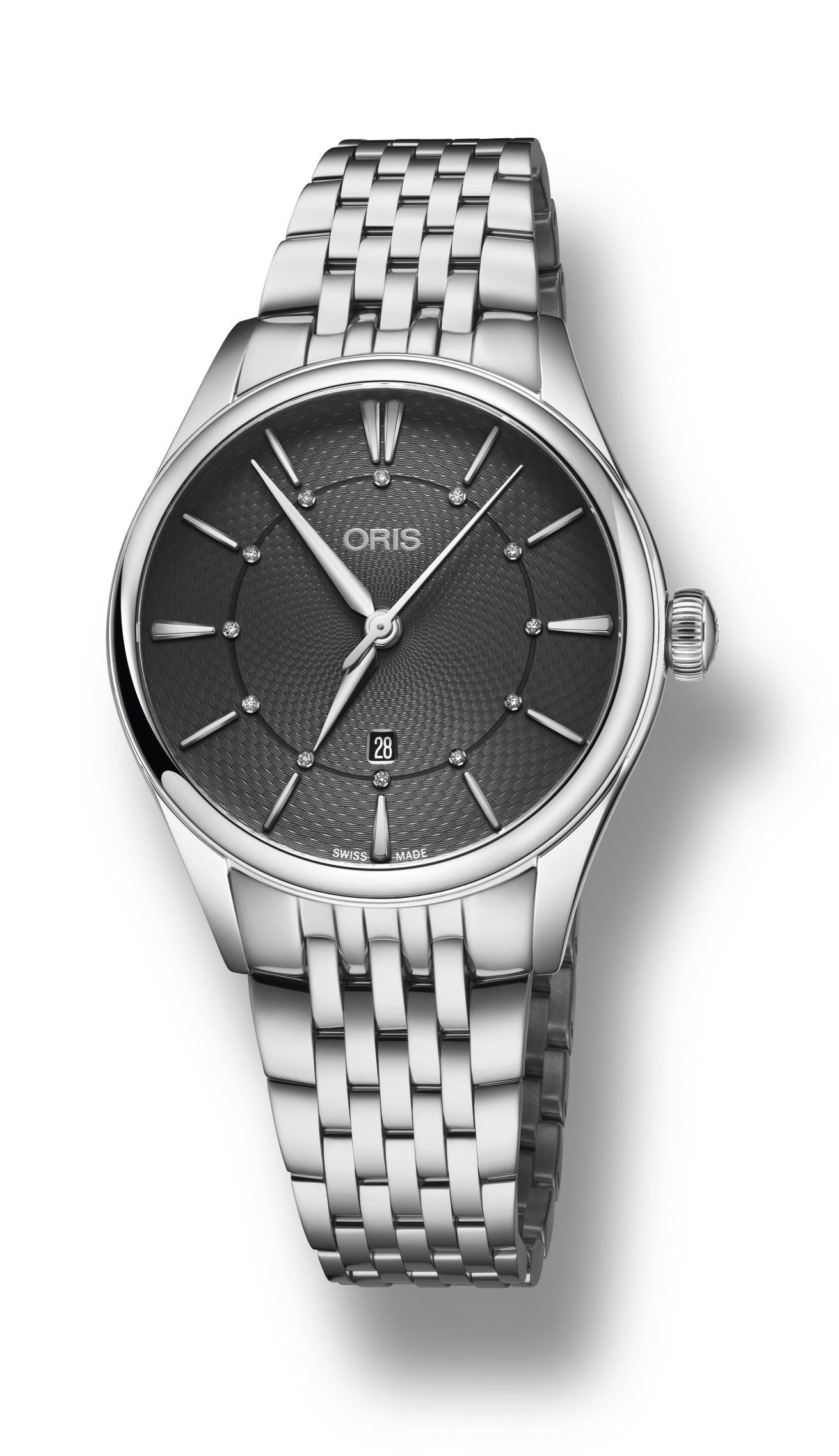Oris Artelier Date Diamonds luxury timepiece - detailed view