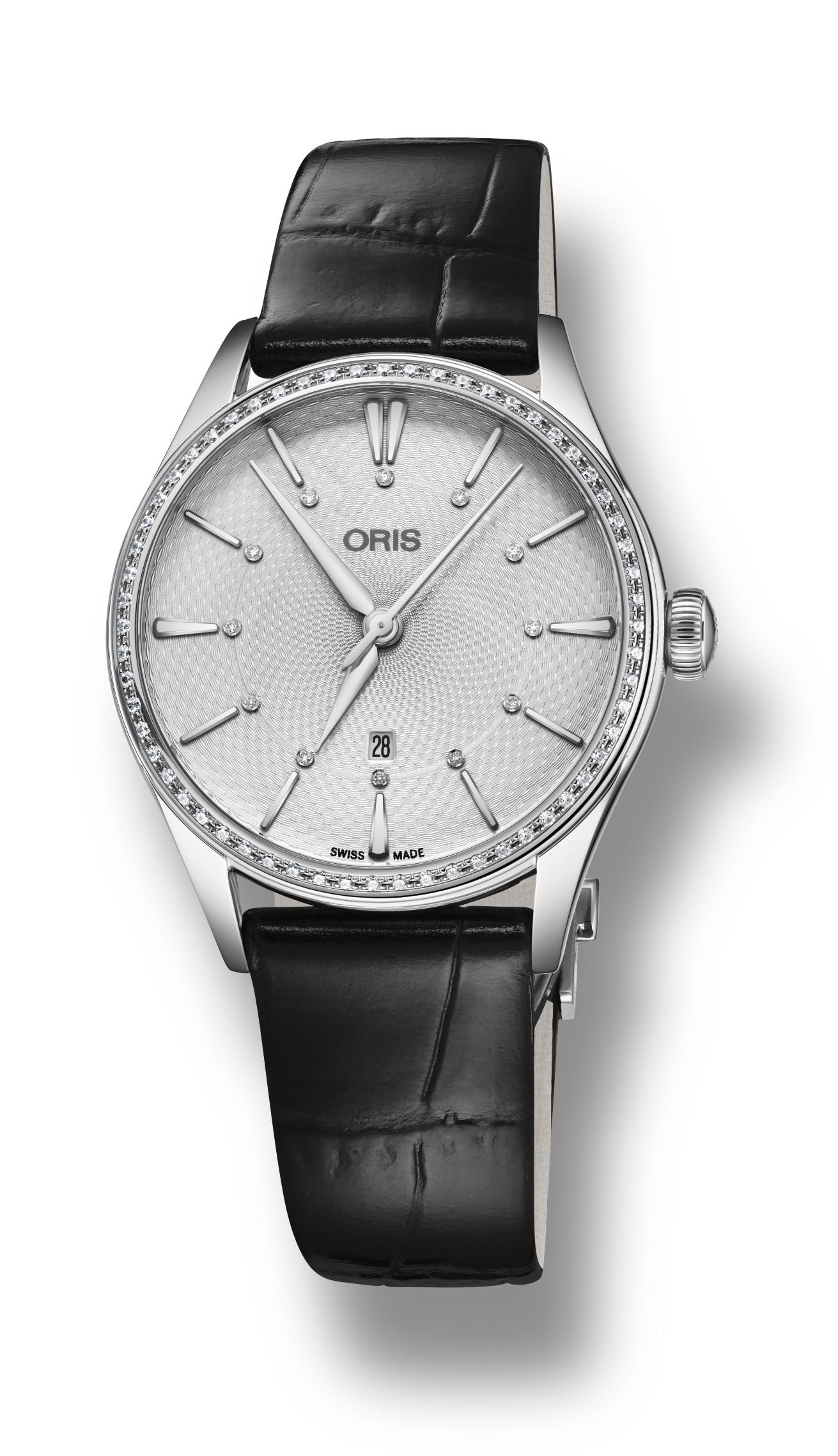 Oris Artelier Date Diamonds luxury timepiece - detailed view