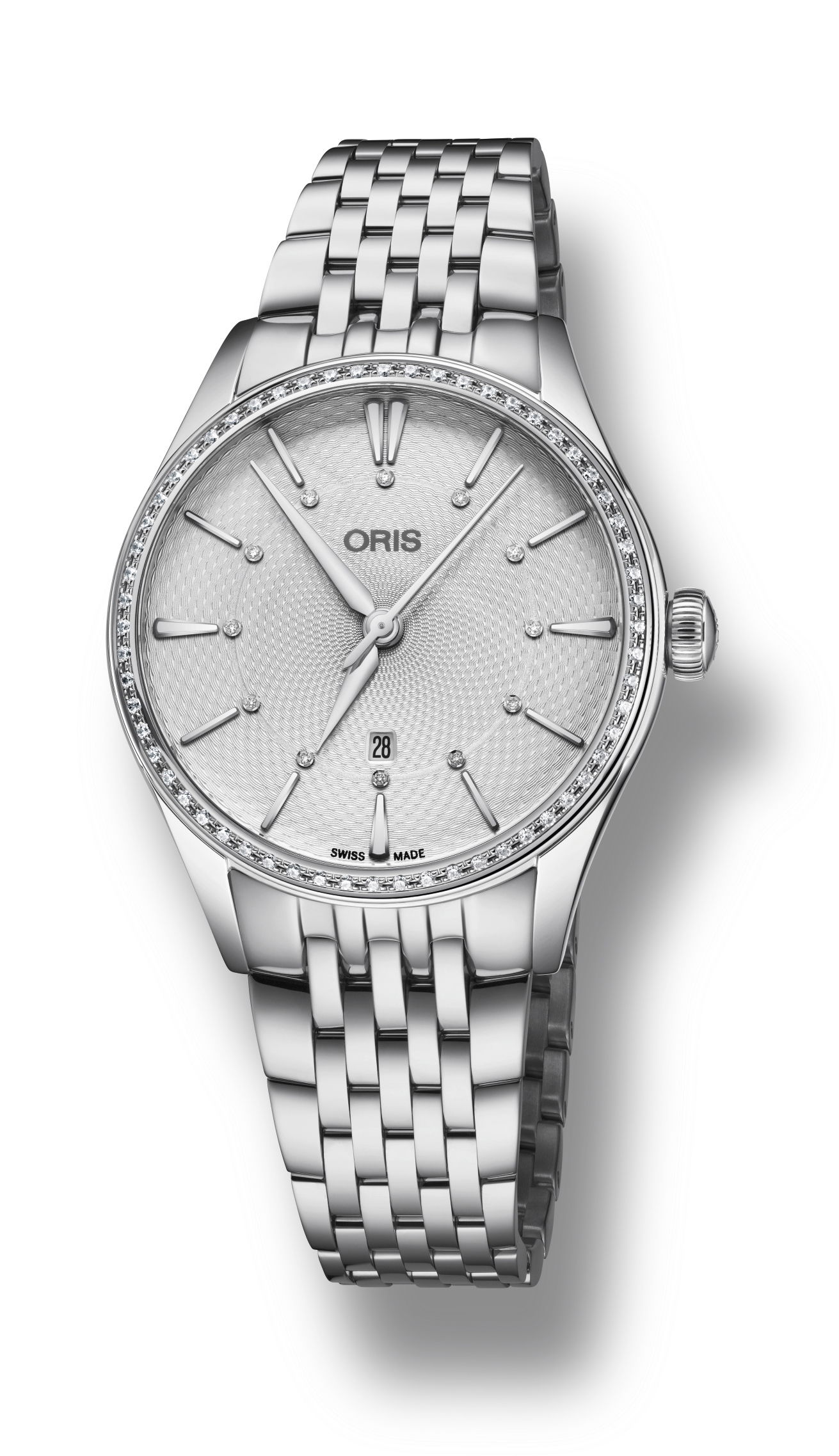 Oris Artelier Date Diamonds luxury timepiece - detailed view