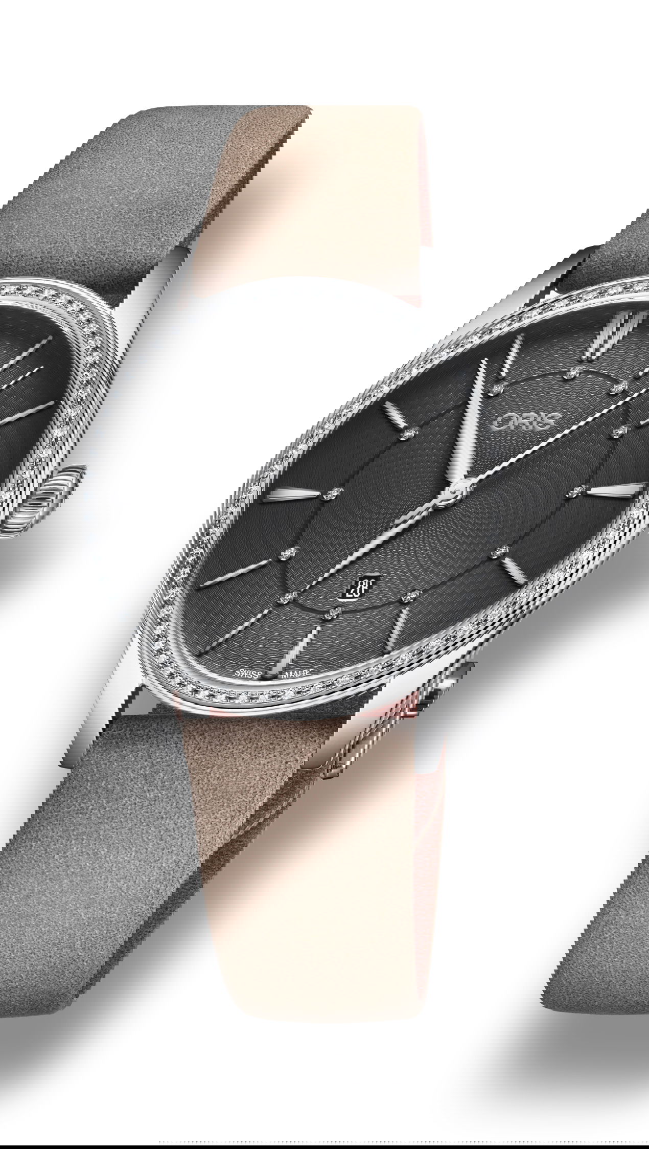 Oris Artelier Date Diamonds luxury timepiece - detailed view