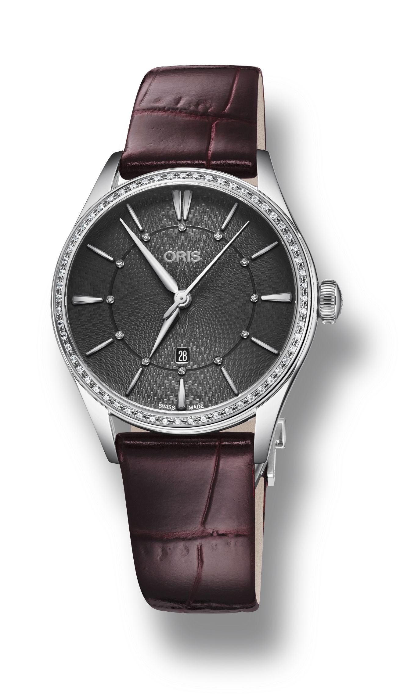 Oris Artelier Date Diamonds luxury timepiece - detailed view