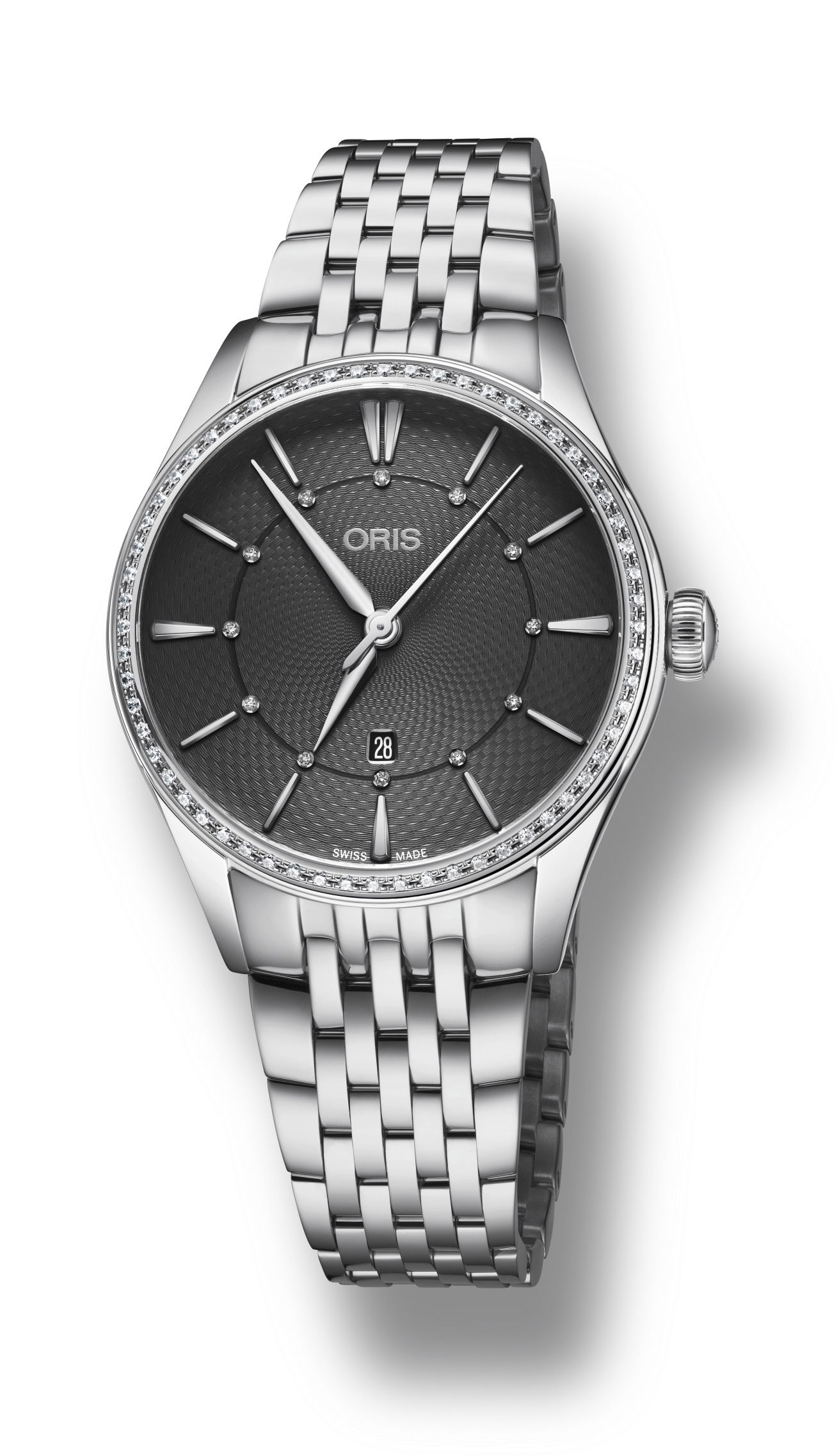 Oris Artelier Date Diamonds luxury timepiece - detailed view