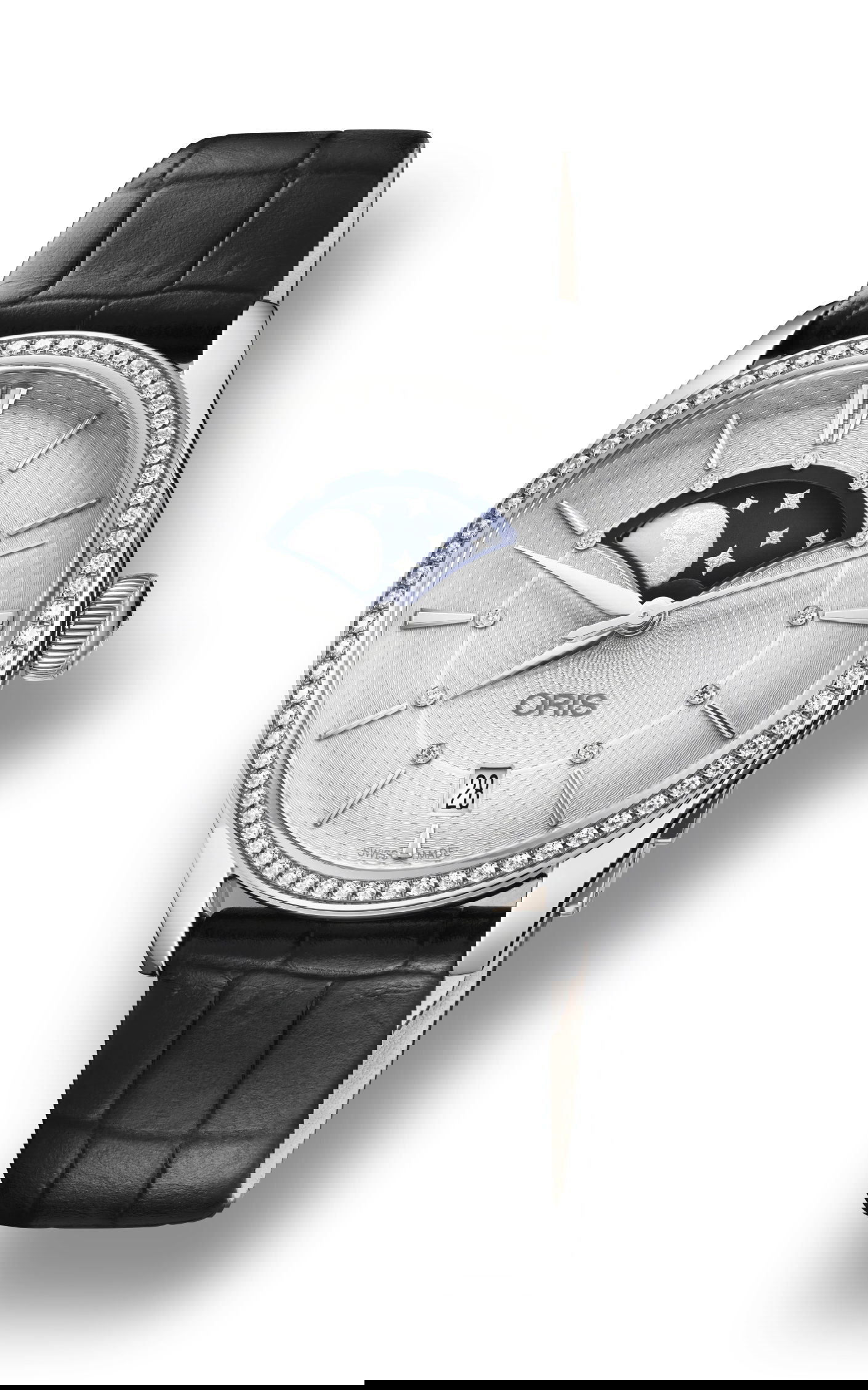 Oris Artelier Grande Lune, Date Diamonds luxury timepiece - detailed view