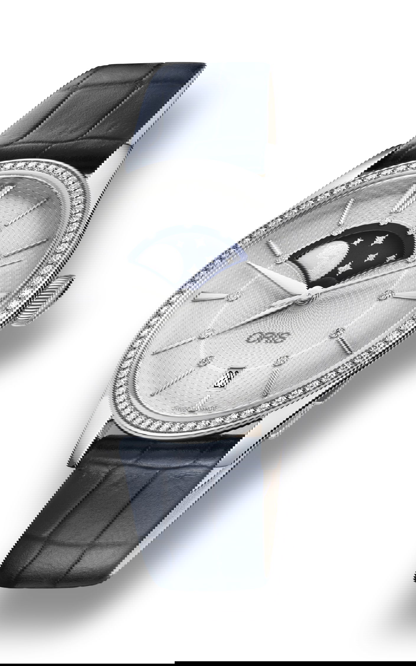 Oris Artelier Grande Lune, Date Diamonds luxury timepiece - detailed view